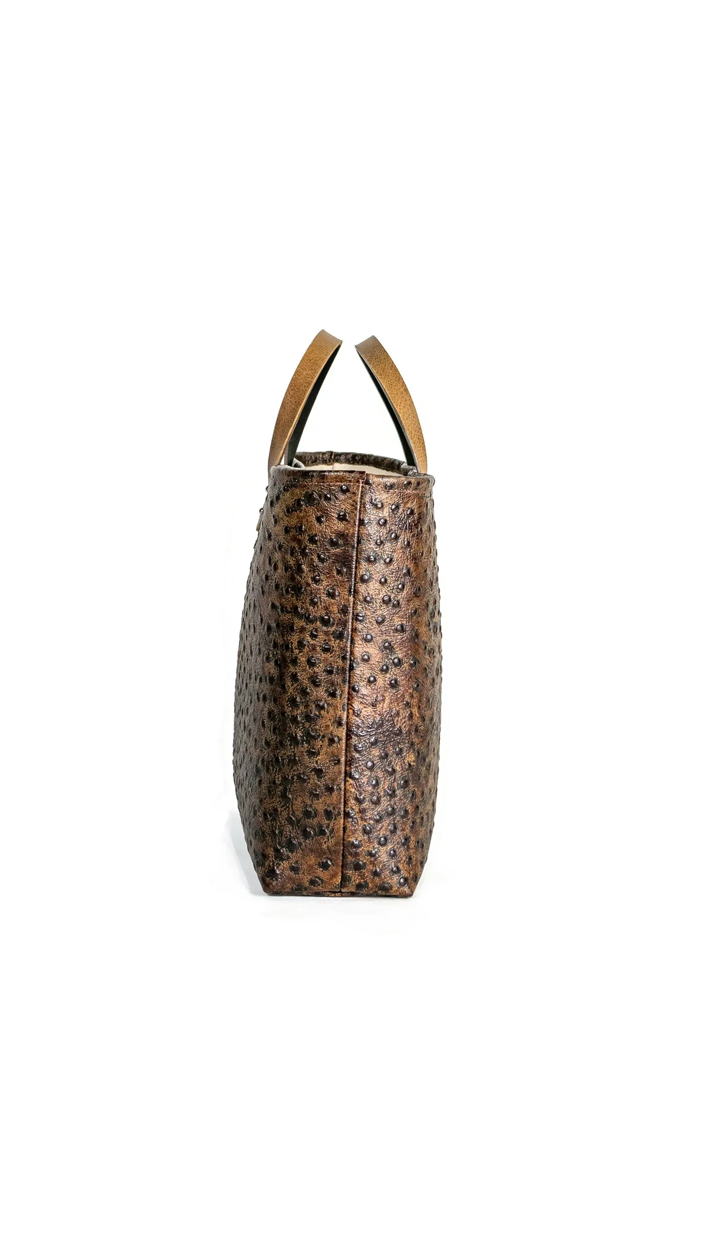 M St. Brief : Pecan Ostrich Emboss Leather