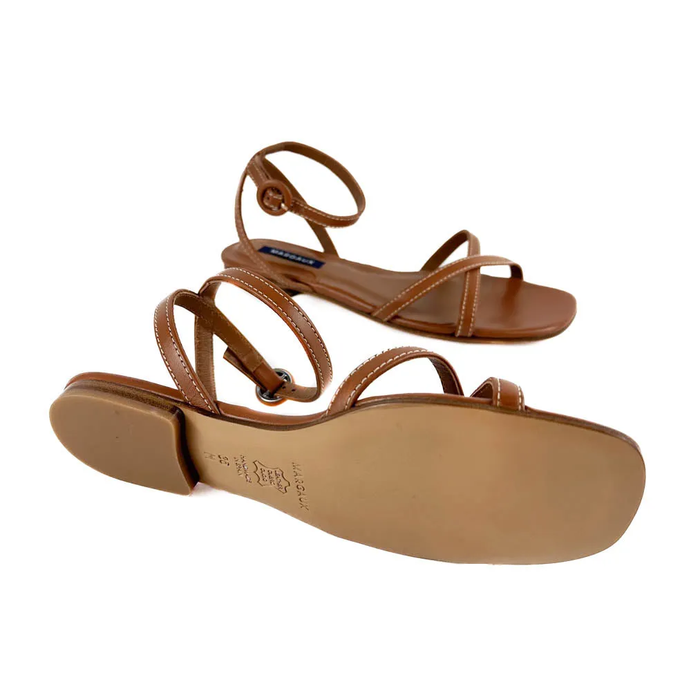 Margaux - The Flat Sandal (Saddle Nappa)