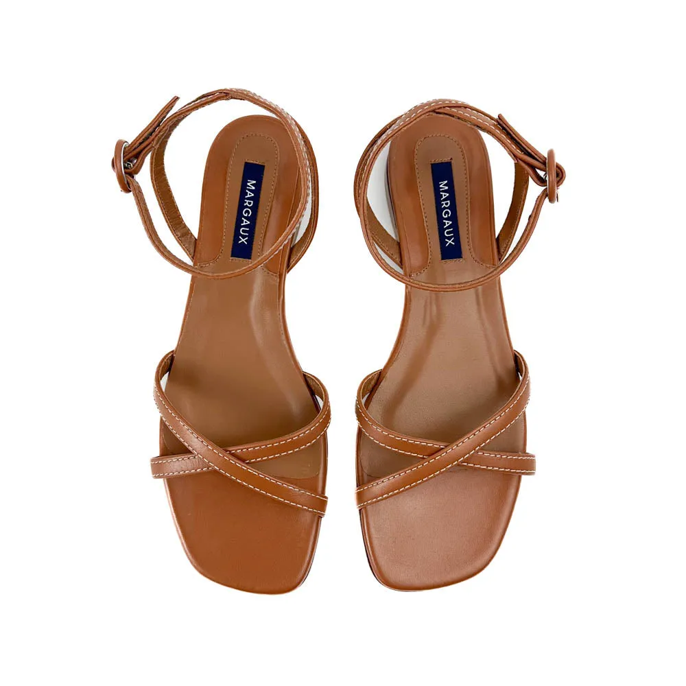 Margaux - The Flat Sandal (Saddle Nappa)