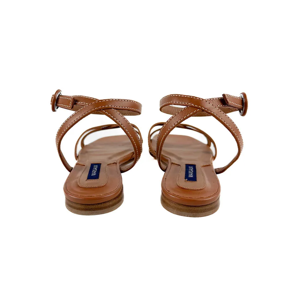 Margaux - The Flat Sandal (Saddle Nappa)