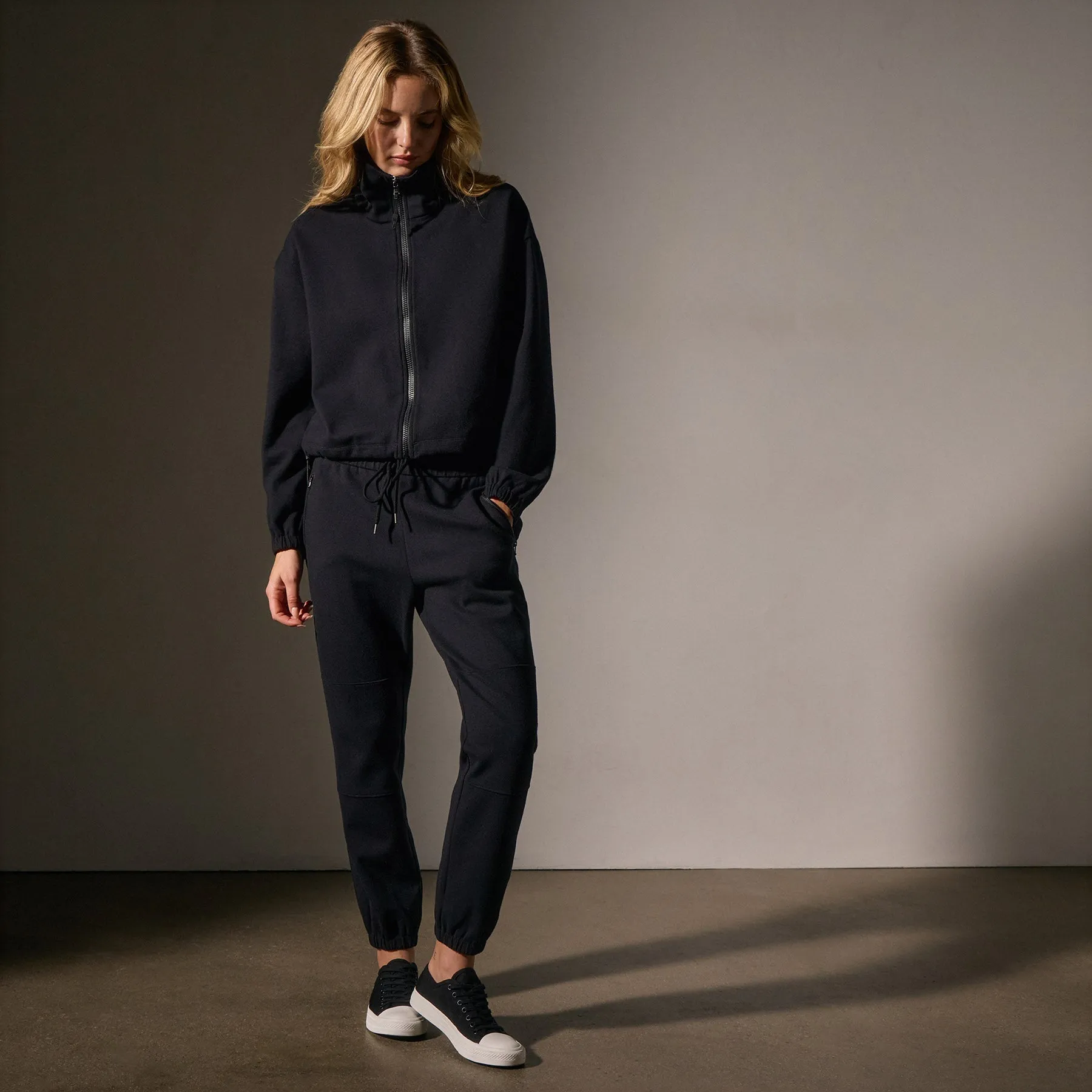 Matte Scuba Track Pant - Black