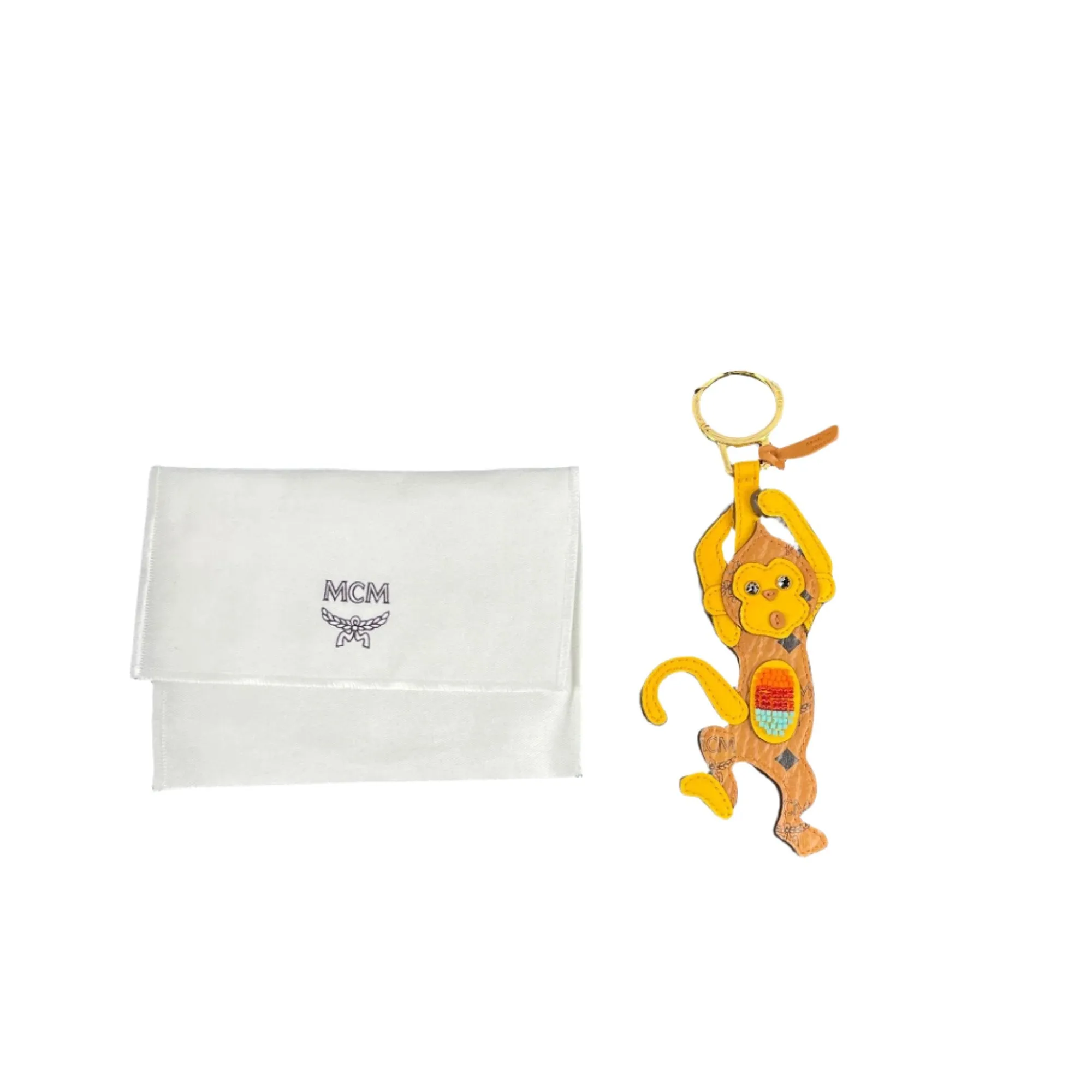 MCM Zoo 2D Monkey Leather Keychain