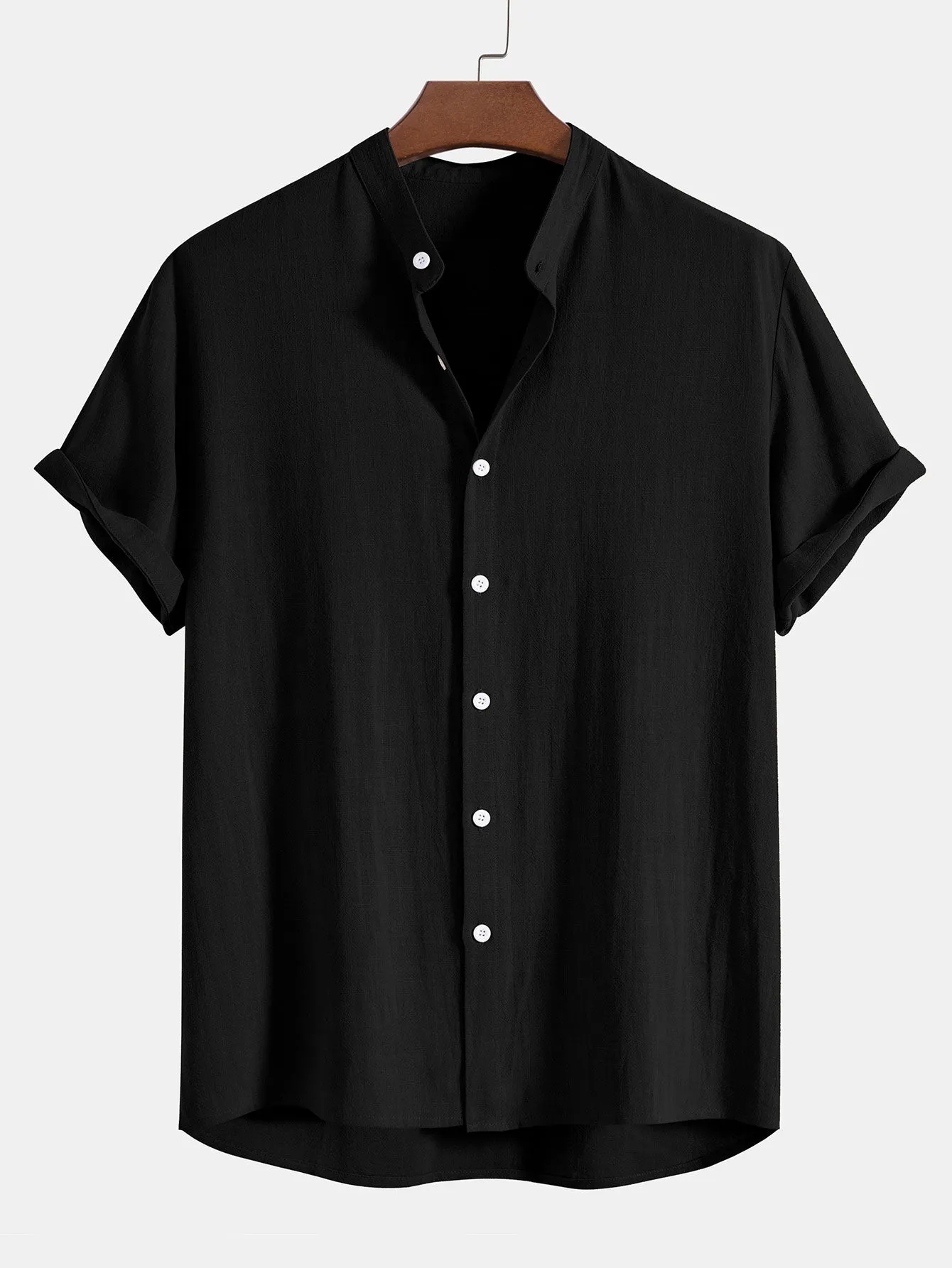 Men’s Breathable Linen Summer Outfit in Solid Colors