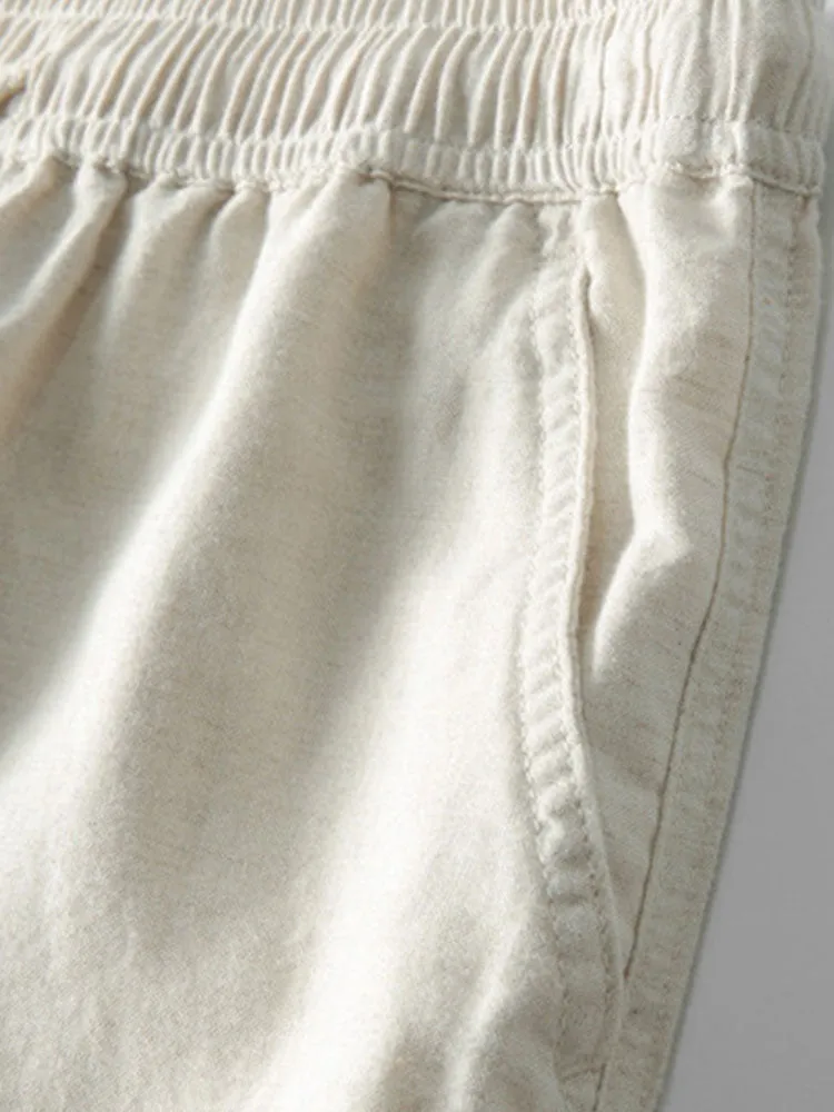 Men’s Breathable Linen Summer Outfit in Solid Colors