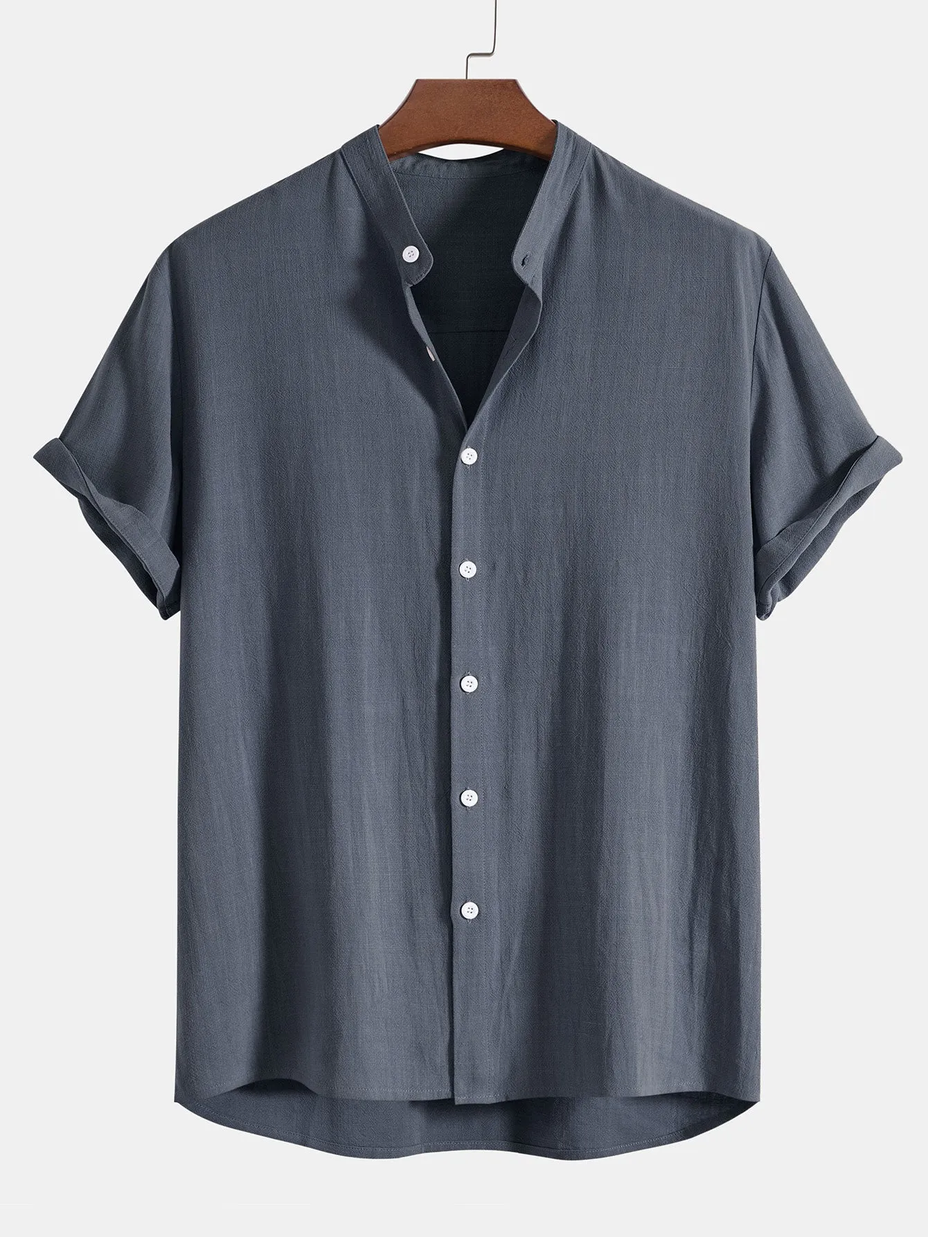 Men’s Breathable Linen Summer Outfit in Solid Colors