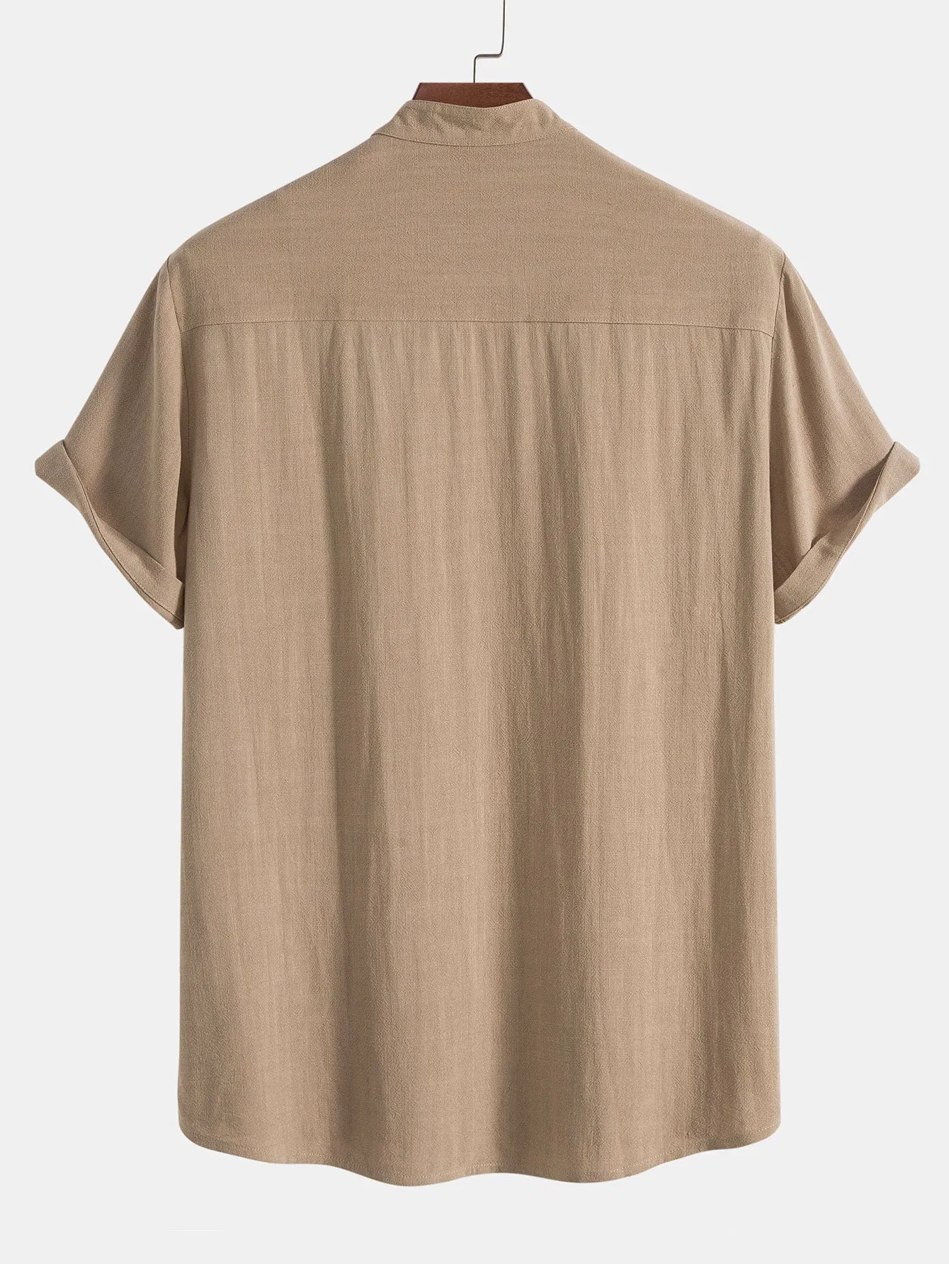 Men’s Breathable Linen Summer Outfit in Solid Colors