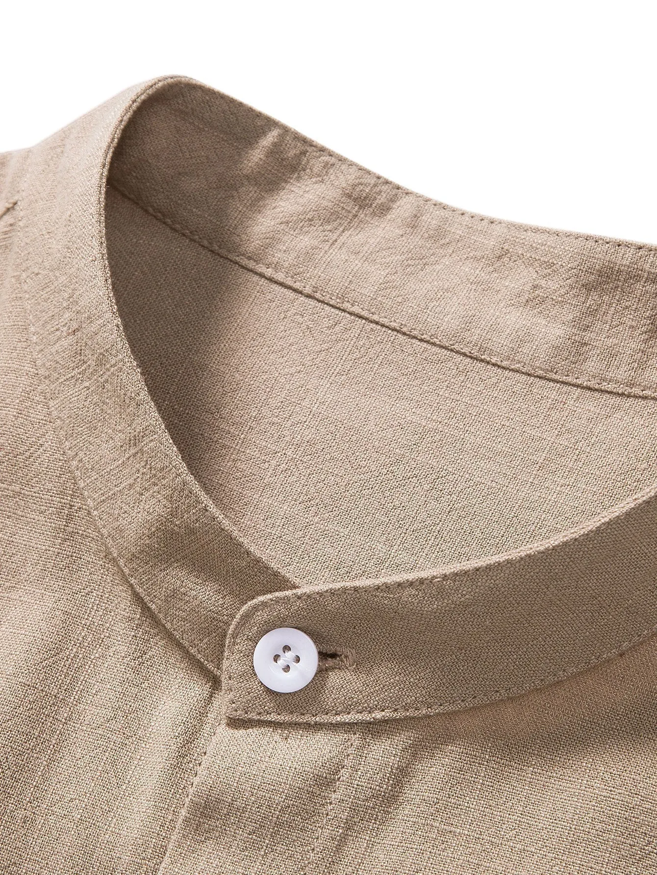 Men’s Breathable Linen Summer Outfit in Solid Colors