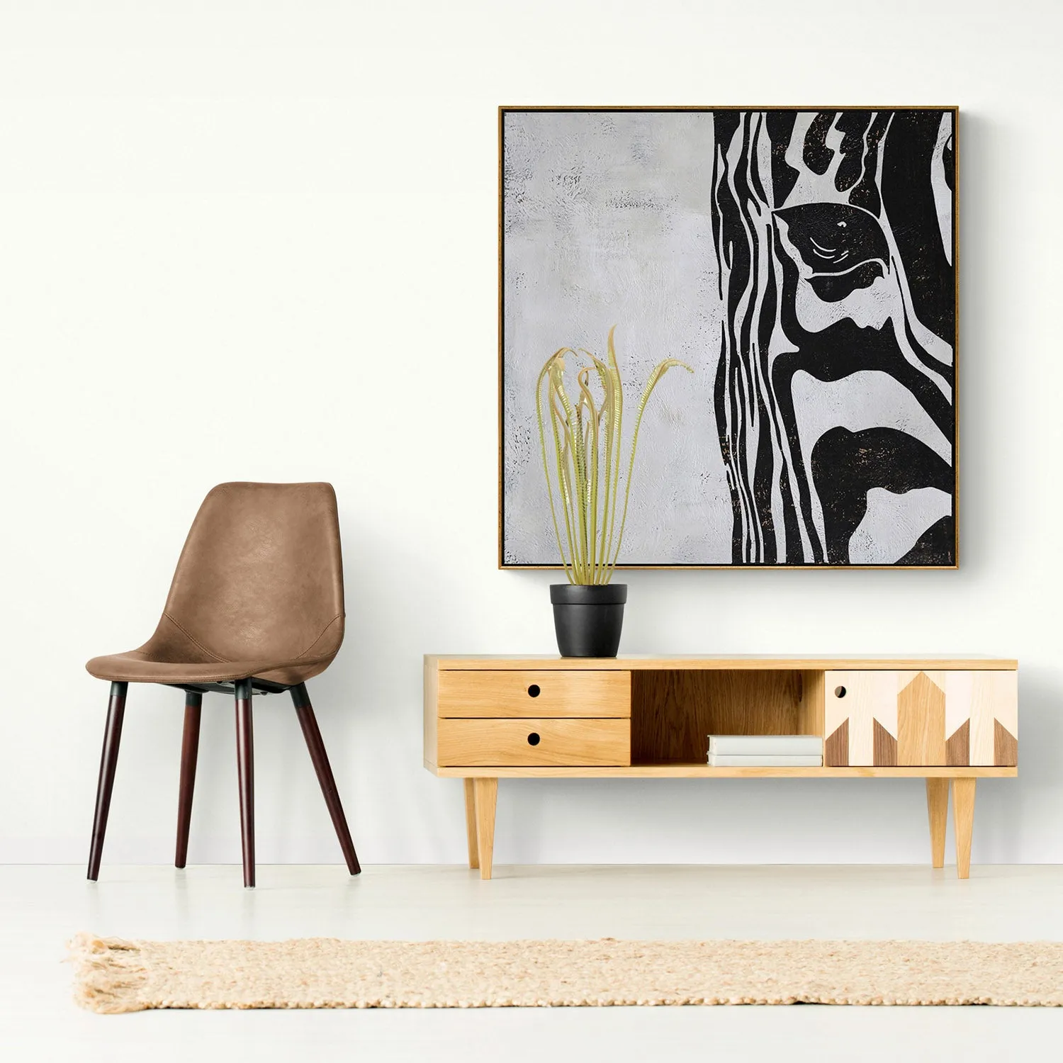 Minimalist Abstract Zebra painting H251S