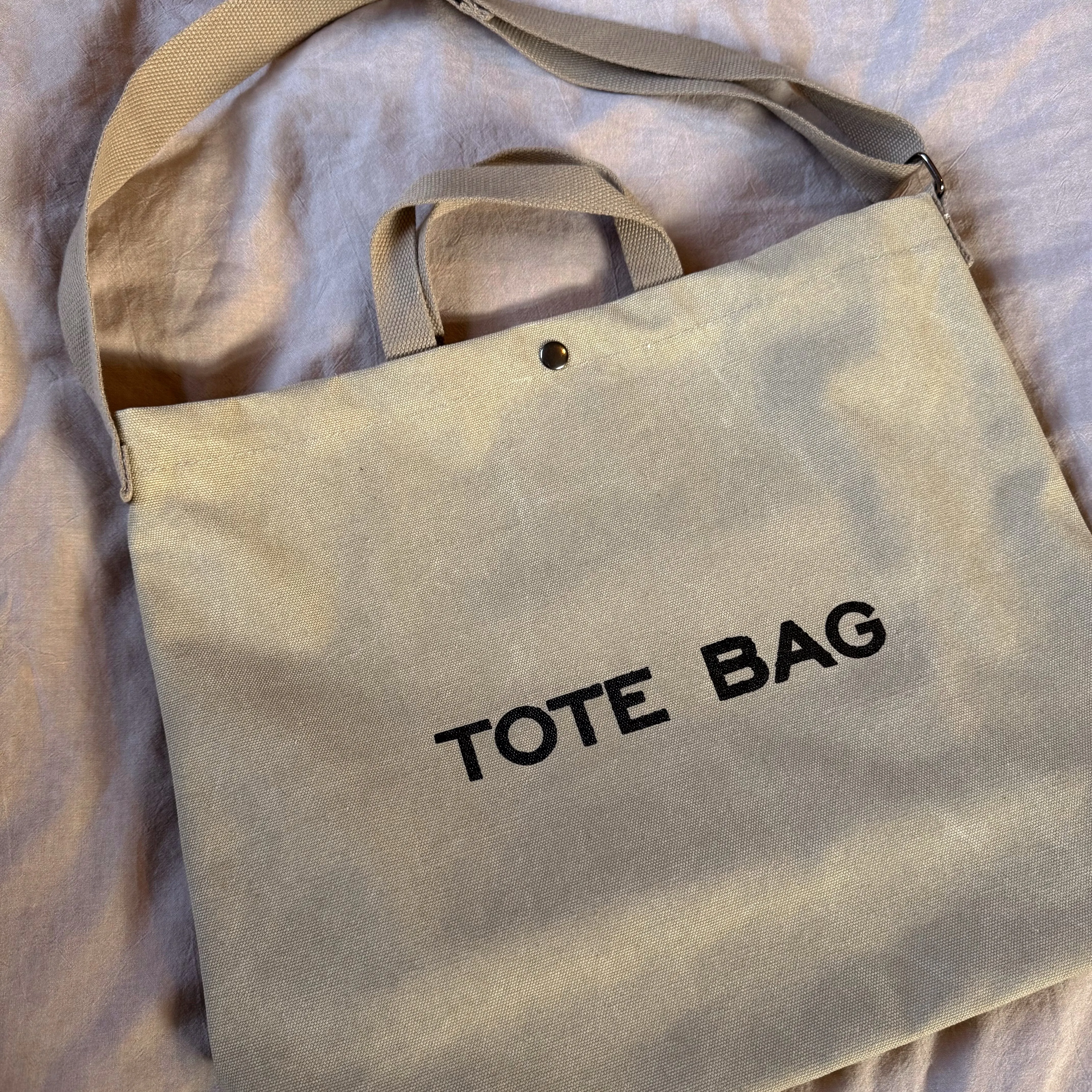 Minimalist Canvas Tote Bag - Tan