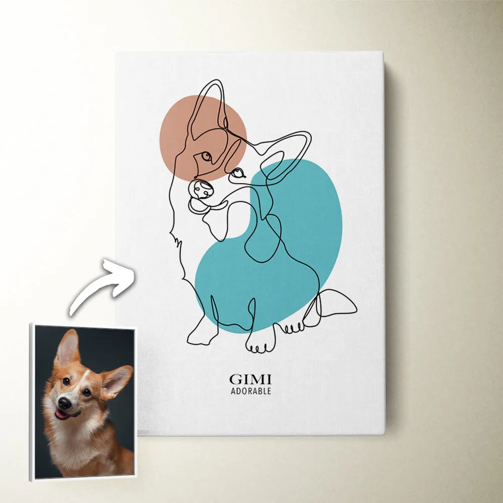 Minimalist Line Art Pet Portrait