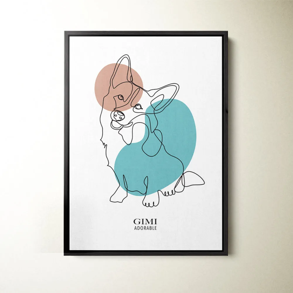 Minimalist Line Art Pet Portrait