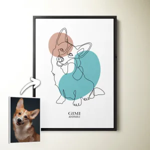 Minimalist Line Art Pet Portrait