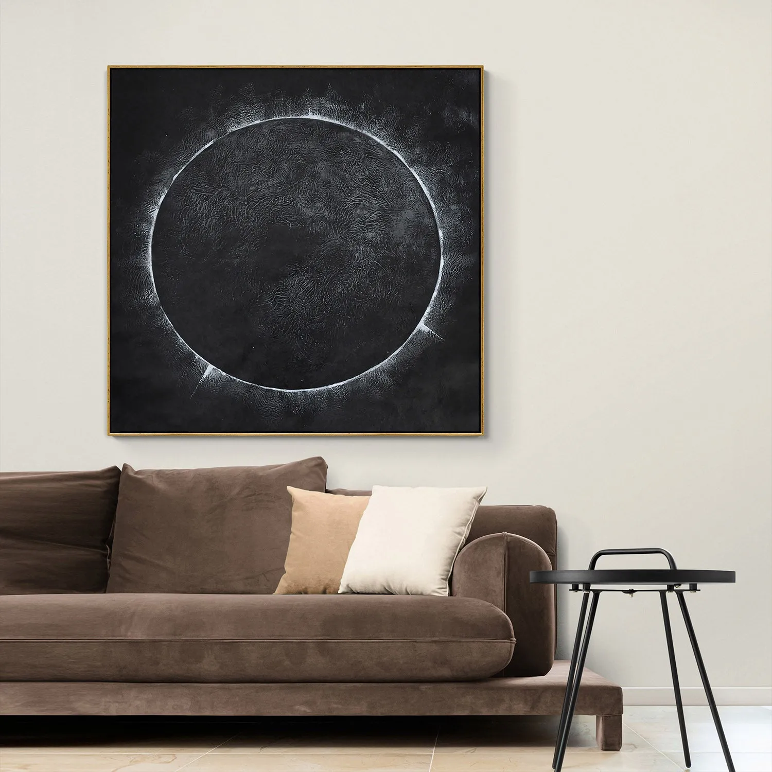 Minimalist solar eclipse painting H13S