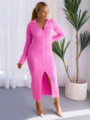 Misha Midi Dress (Pink)