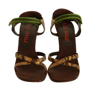Miu Miu Brown Snakeskin Heels