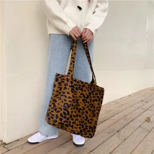 MOMENTLOVER  2025  new Japanese ins black and white checkerboard corduroy women's bag large capacity shoulder bag canvas shopping bag