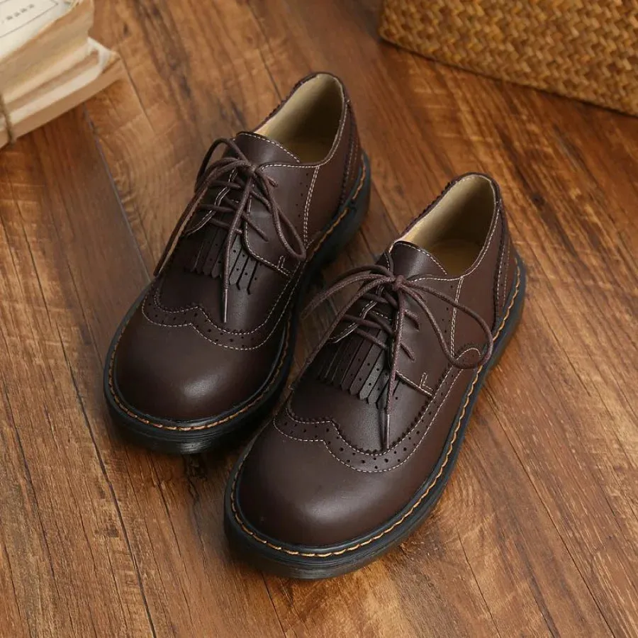 Mori Girl Retro Oxford Martin Round Shoes J40545