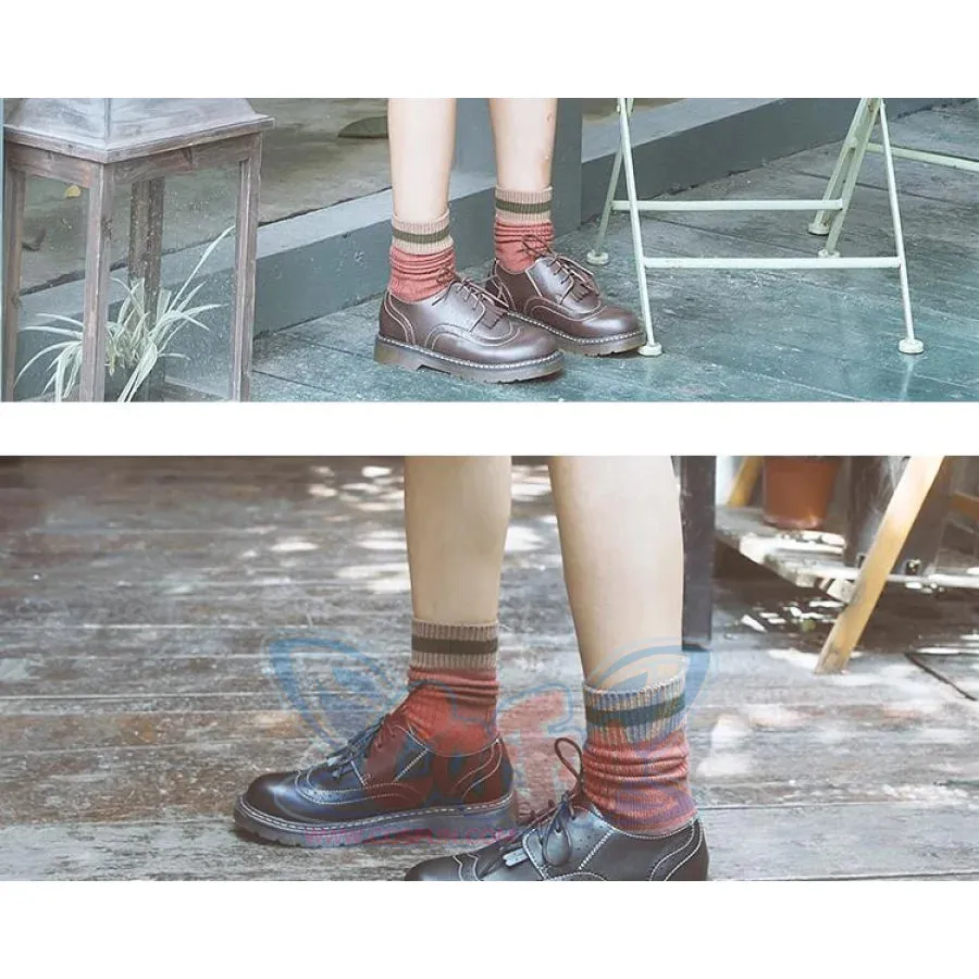 Mori Girl Retro Oxford Martin Round Shoes J40545