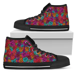 Multi Colored Roses Women's High Top