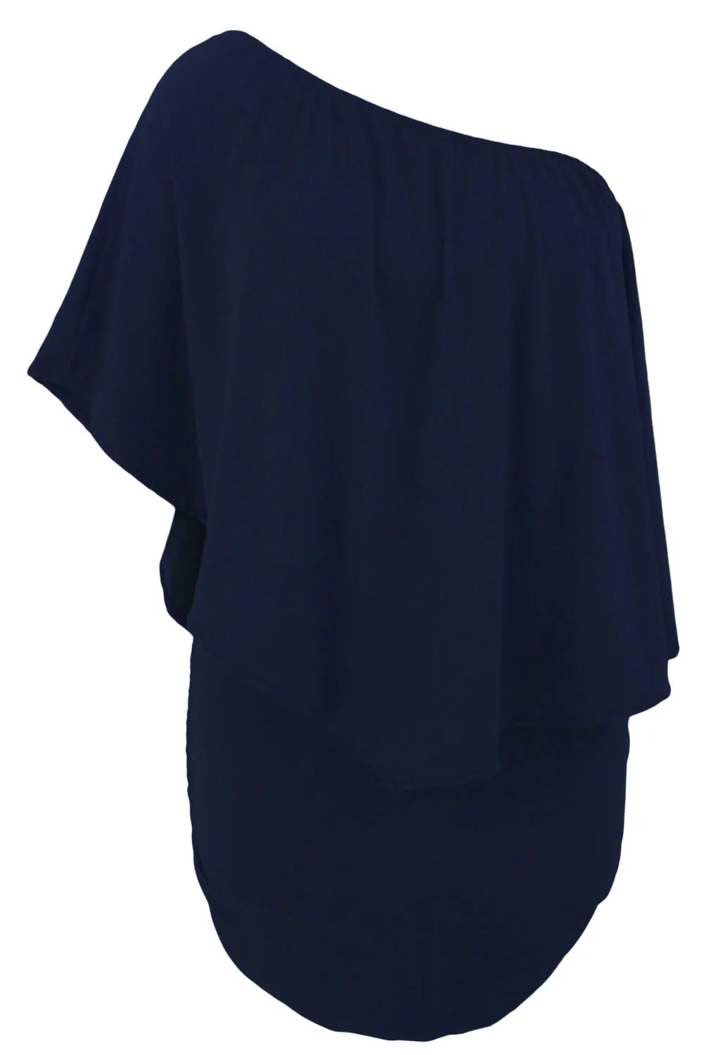Multiple Dressing Layered Black Mini Poncho Dress