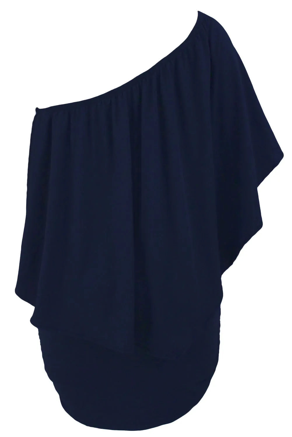 Multiple Dressing Layered Black Mini Poncho Dress