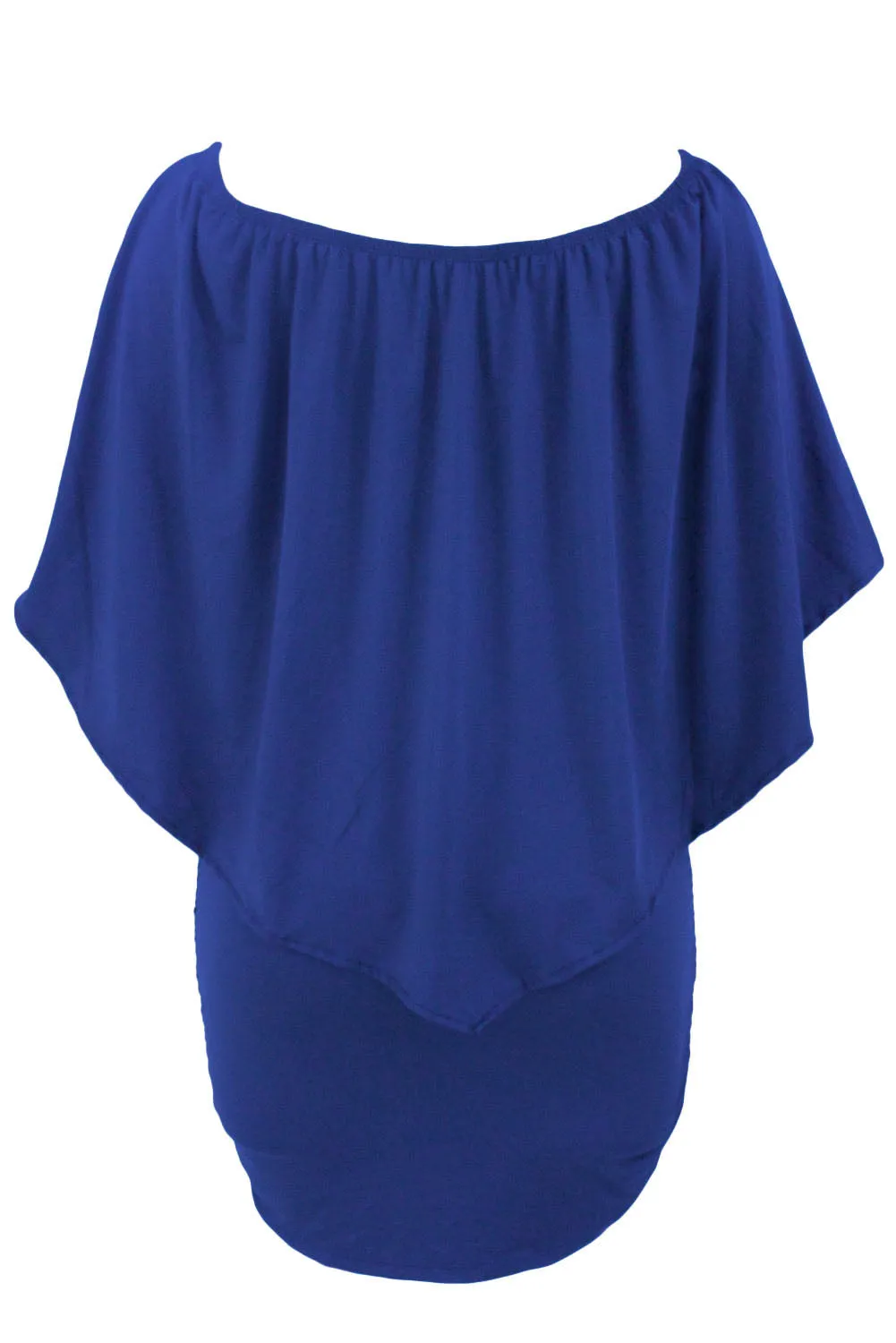 Multiple Dressing Layered Black Mini Poncho Dress