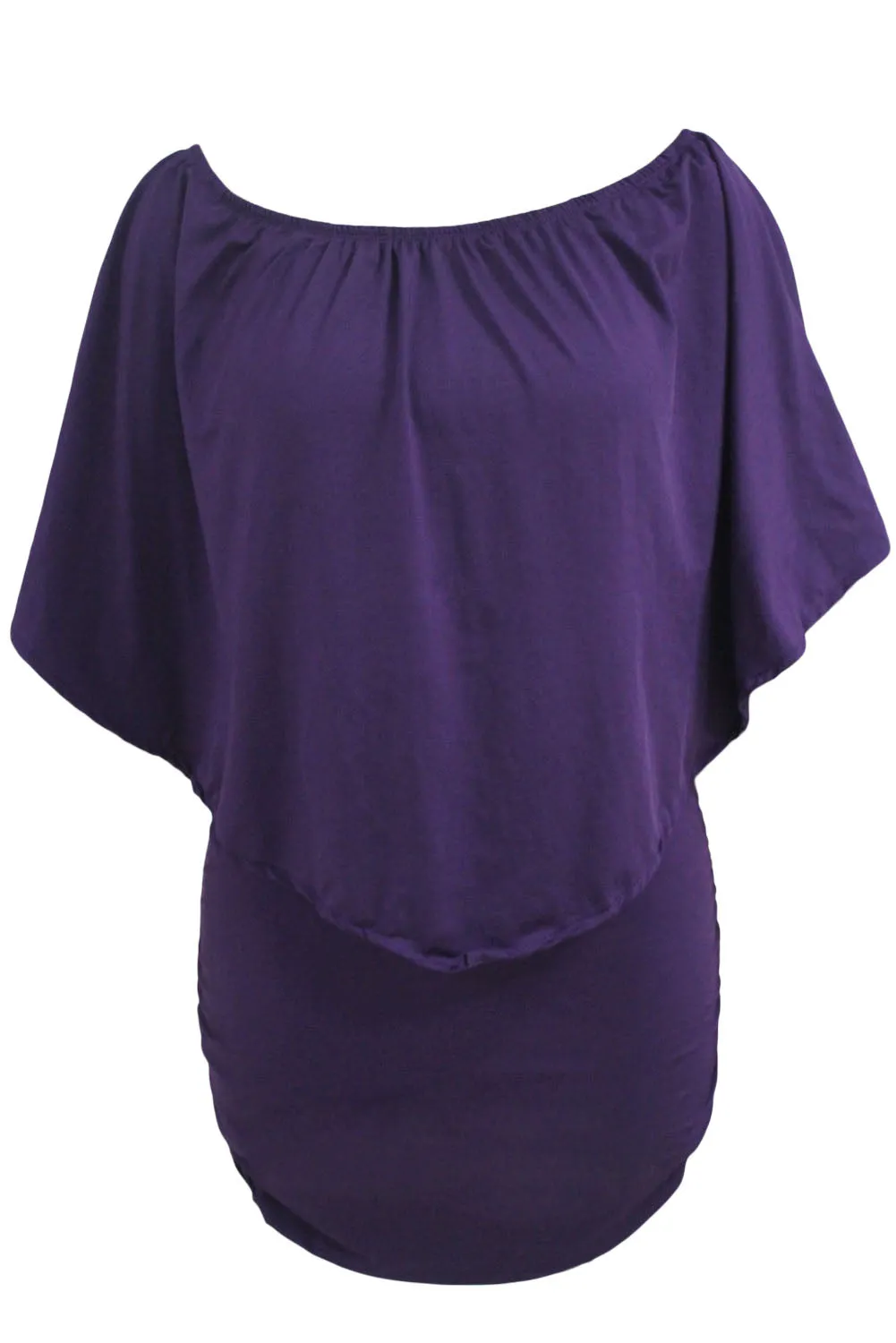 Multiple Dressing Layered Black Mini Poncho Dress