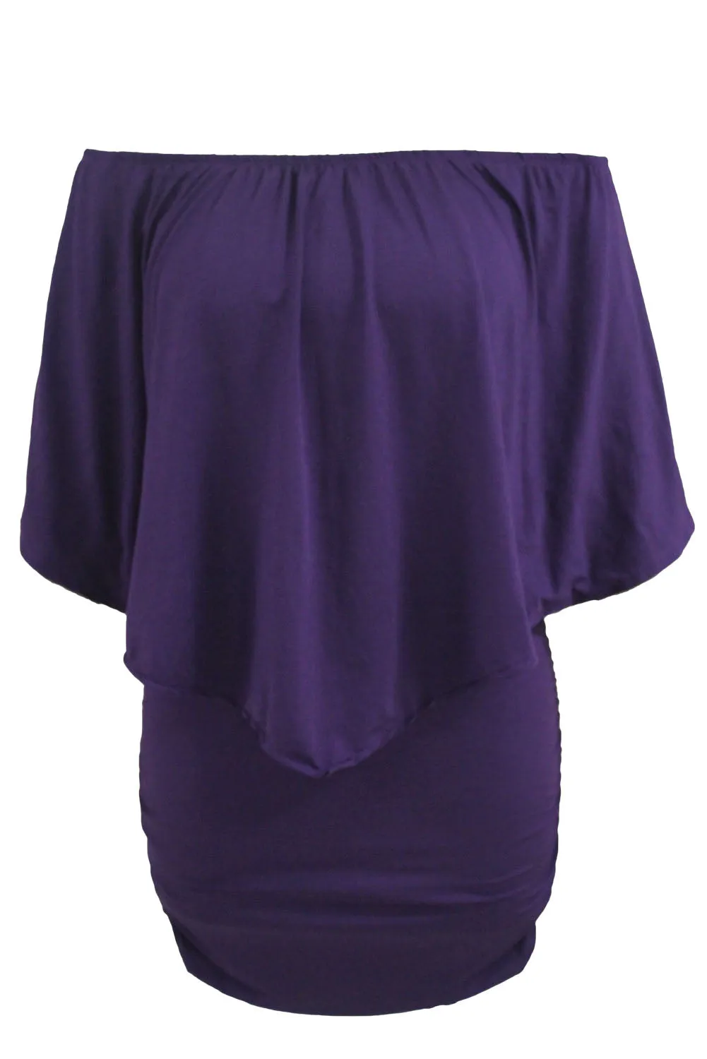 Multiple Dressing Layered Black Mini Poncho Dress