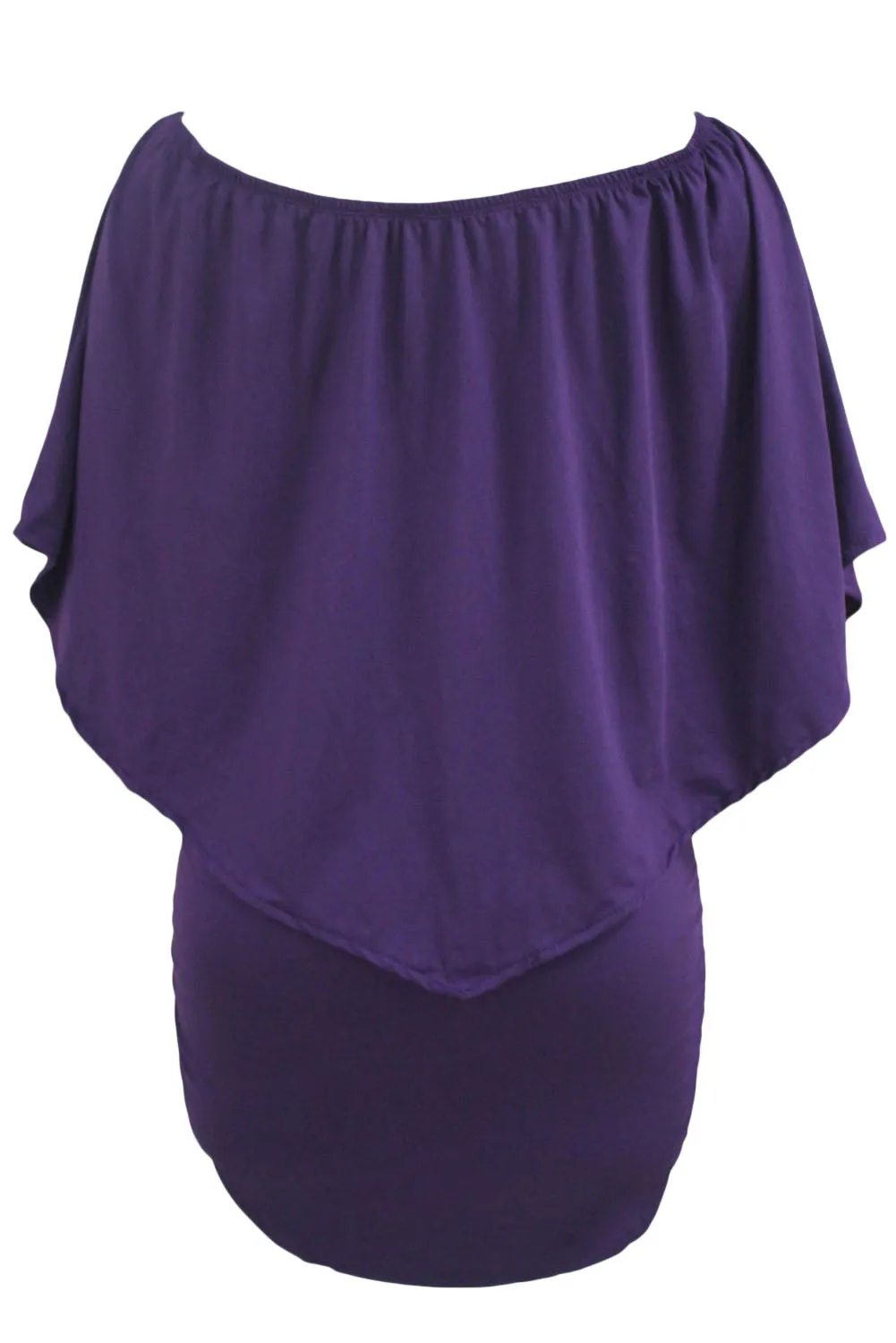 Multiple Dressing Layered Black Mini Poncho Dress