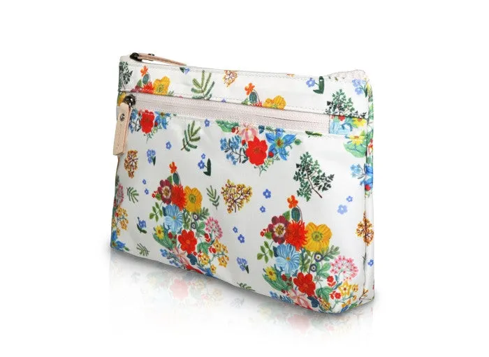 Nathalie Lete Flat Pouch - Big Bouquet Ivory