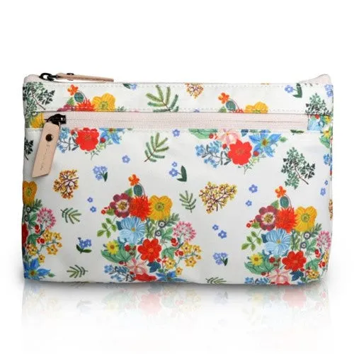 Nathalie Lete Flat Pouch - Big Bouquet Ivory
