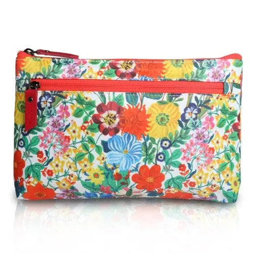 Nathalie Lete Flat Pouch - Big Bouquet Ivory