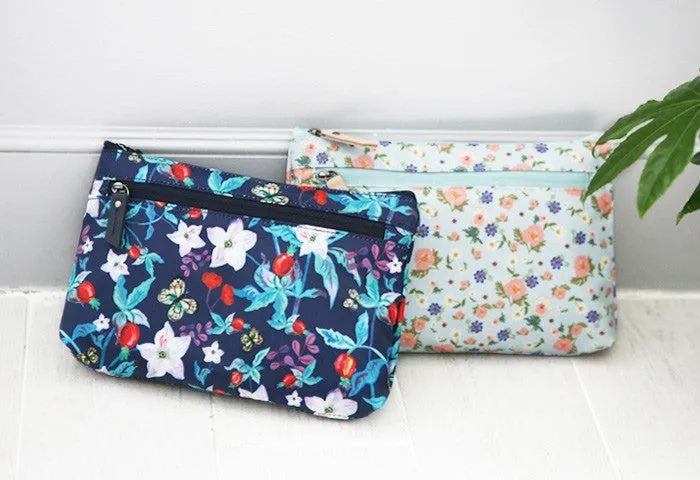 Nathalie Lete Flat Pouch - Floral Mint