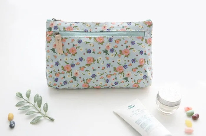 Nathalie Lete Flat Pouch - Floral Mint