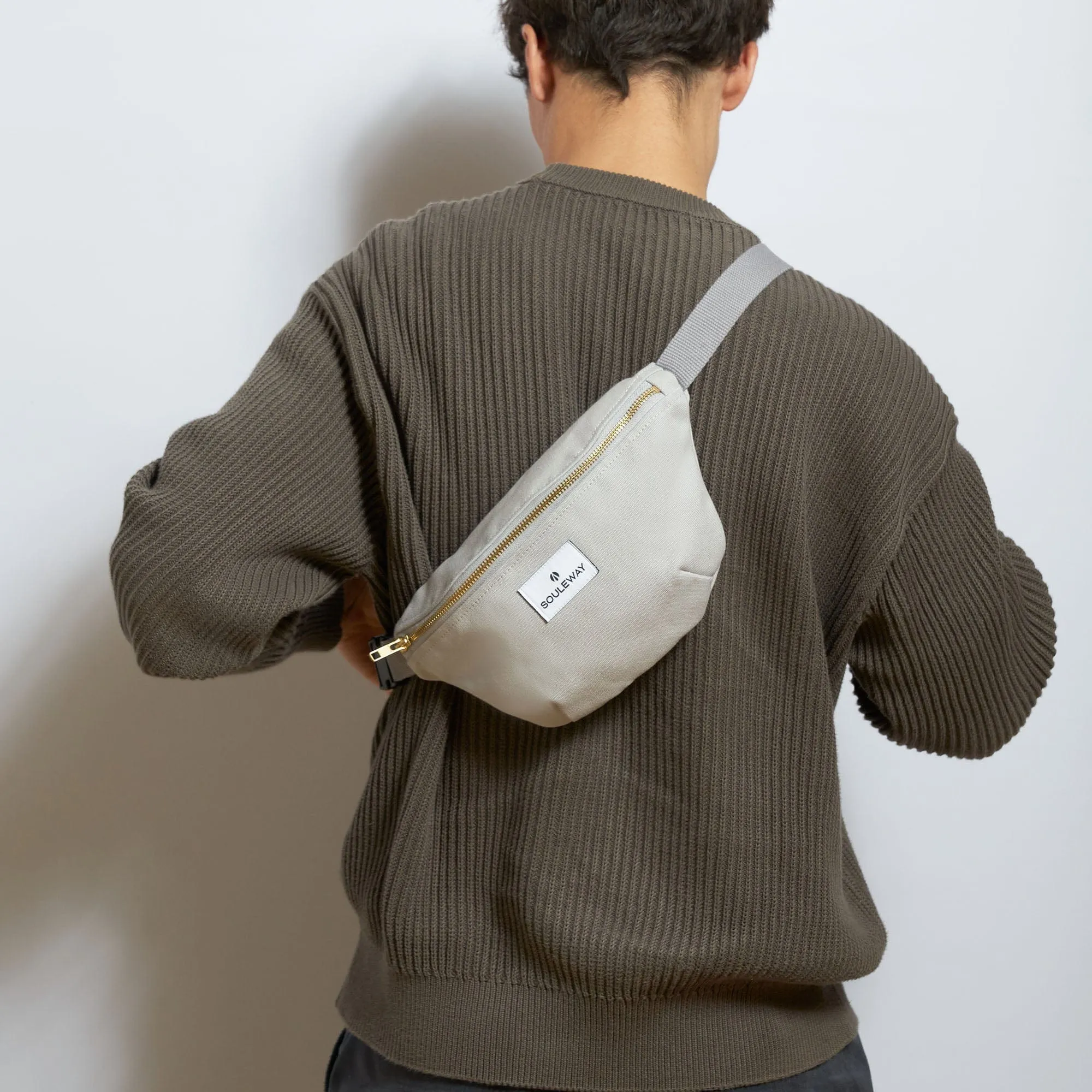 Natural Cotton Canvas Bum Bag | Dust Grey