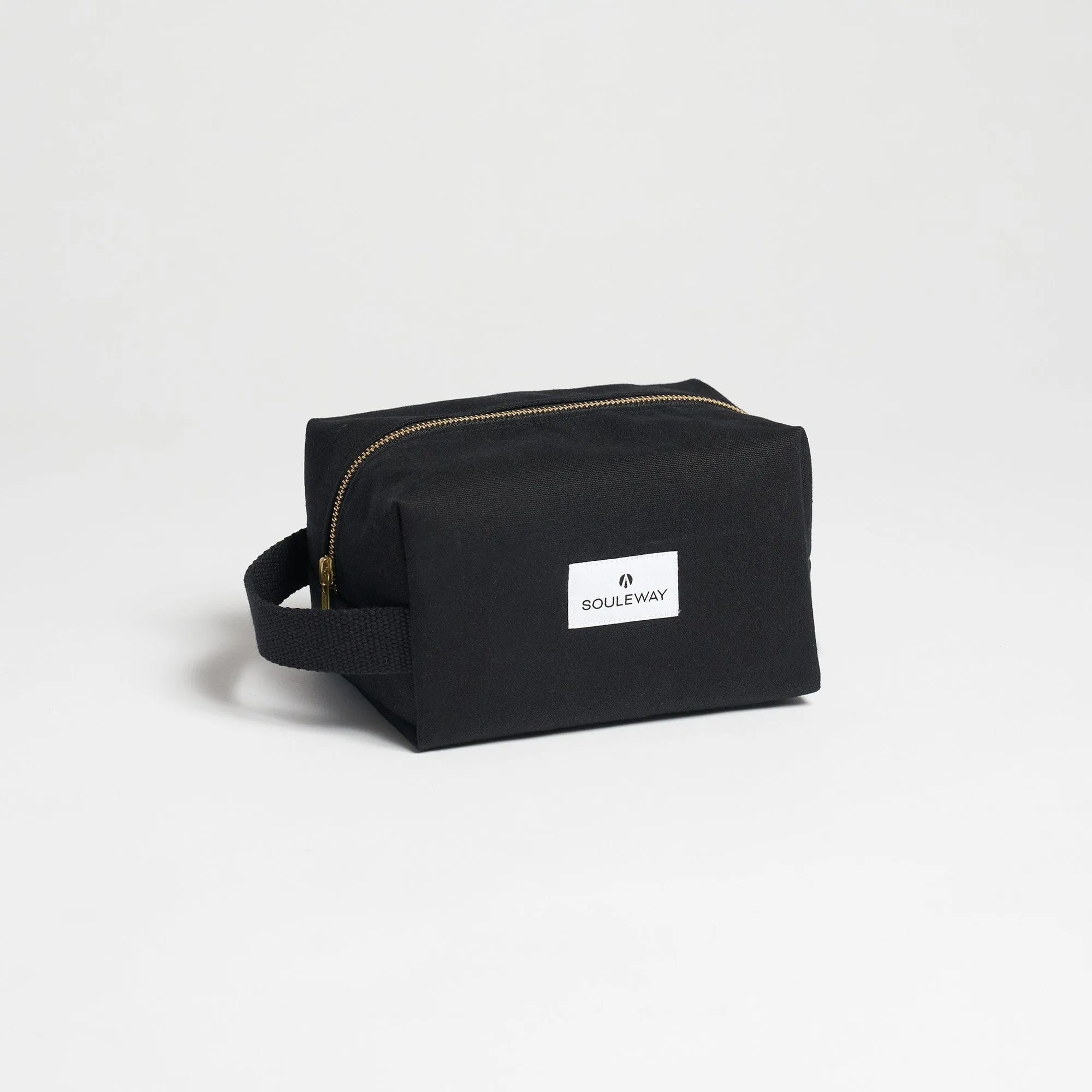 Natural Cotton Canvas Classic Washbag S | Night Black