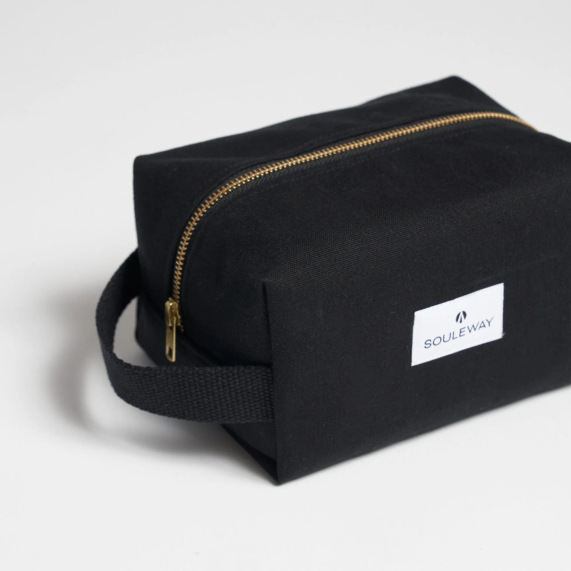 Natural Cotton Canvas Classic Washbag S | Night Black