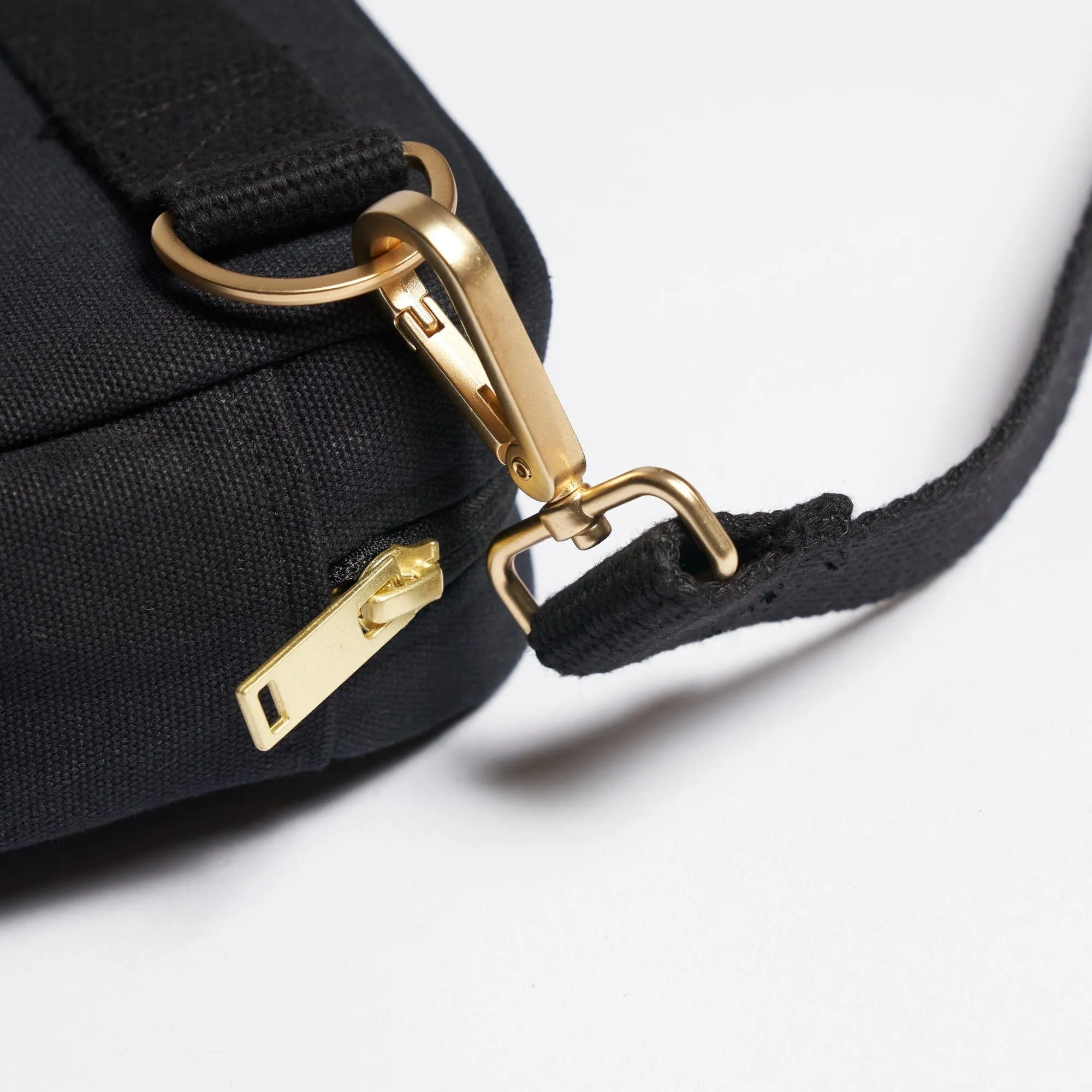 Natural Cotton Canvas Hip Bag | Night Black