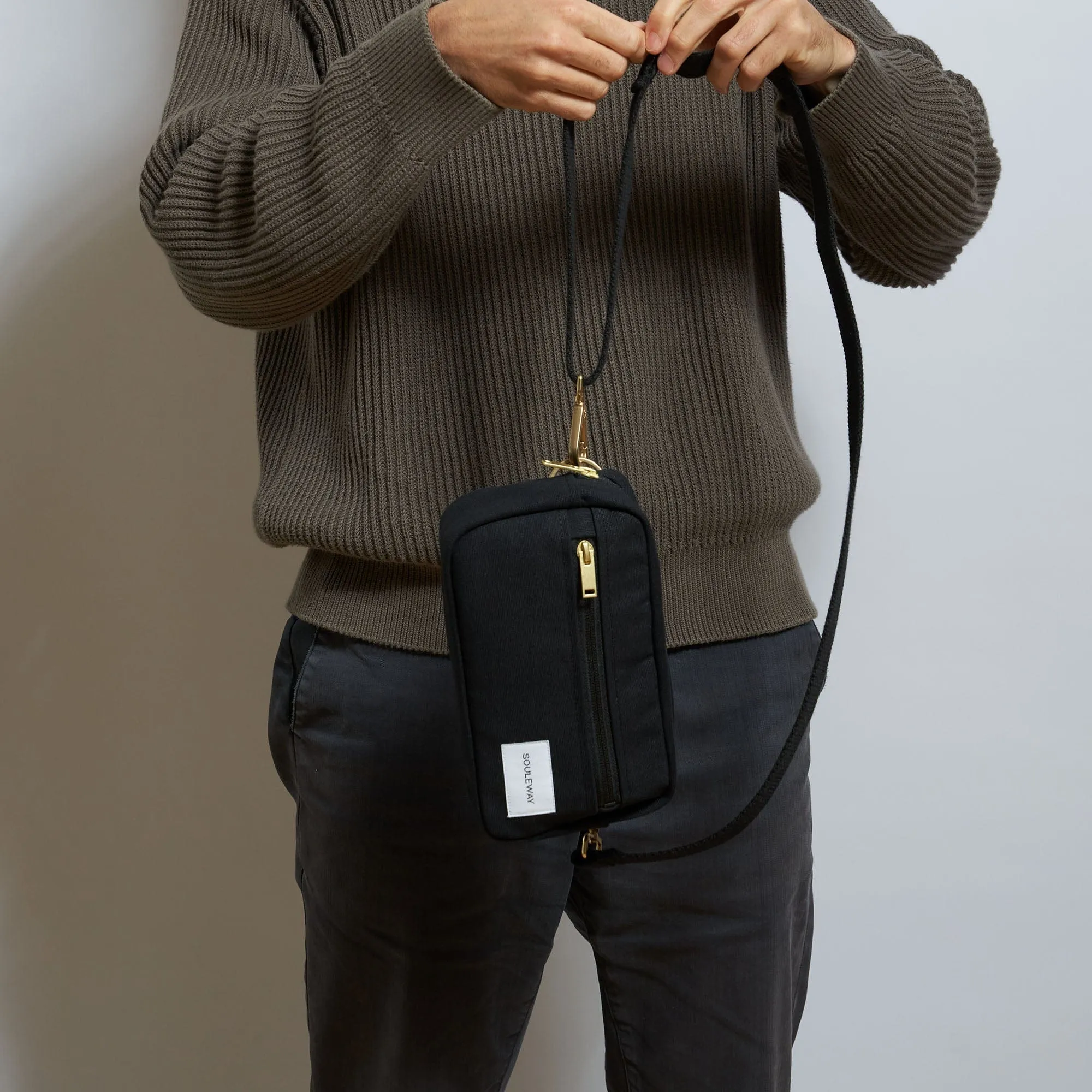 Natural Cotton Canvas Hip Bag | Night Black