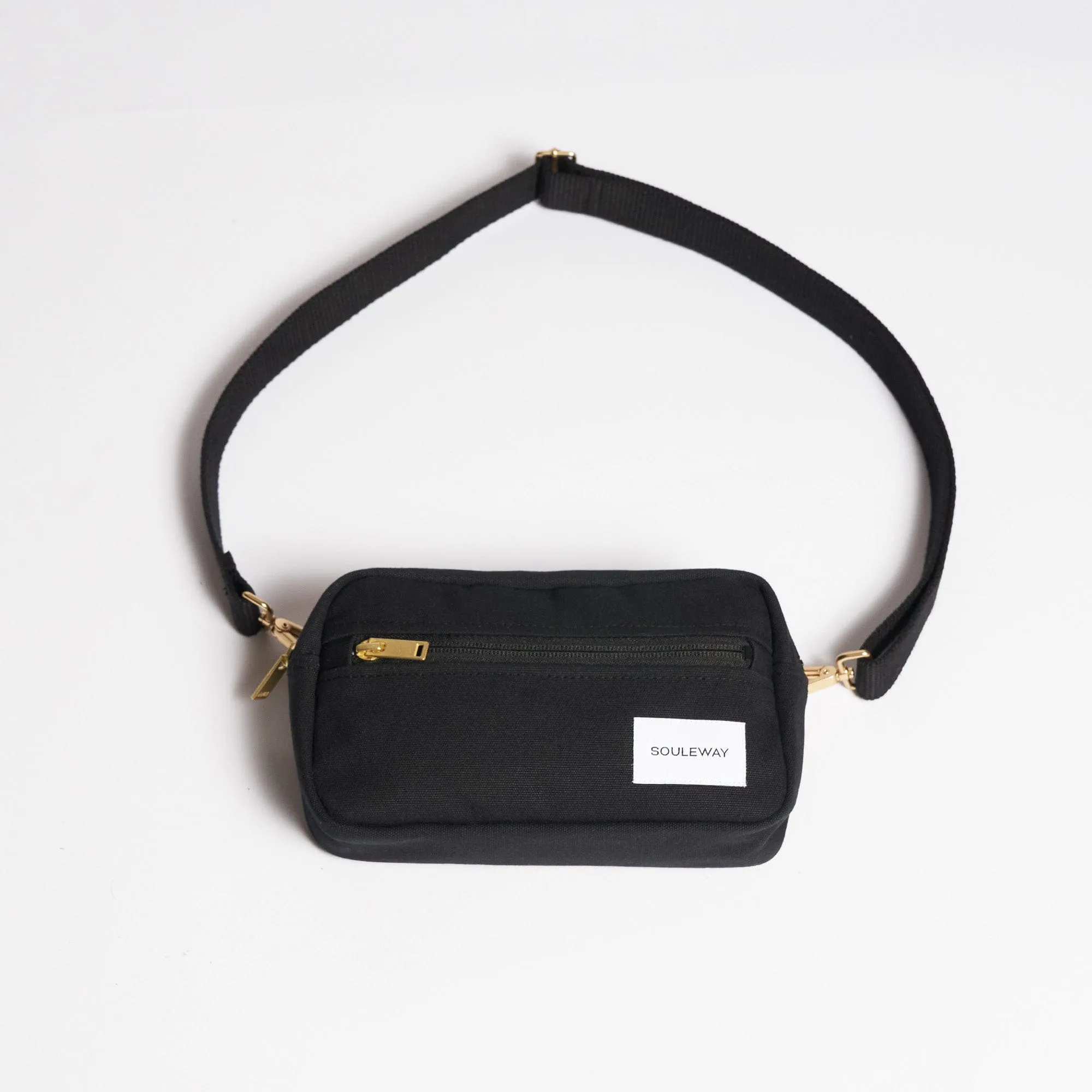Natural Cotton Canvas Hip Bag | Night Black