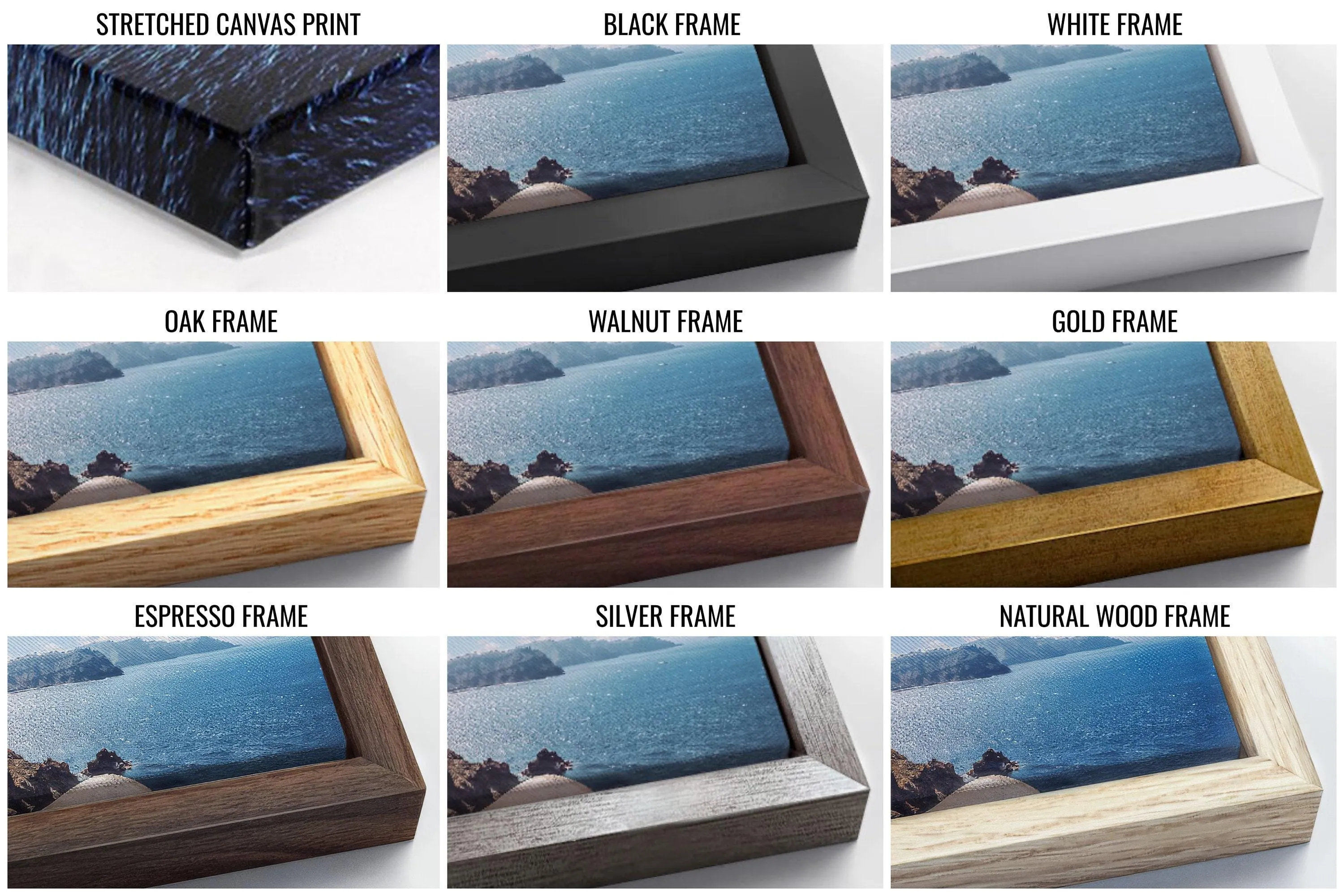 Navy Blue Minimalist Lake Landscape Panoramic Above Bed Wall Art