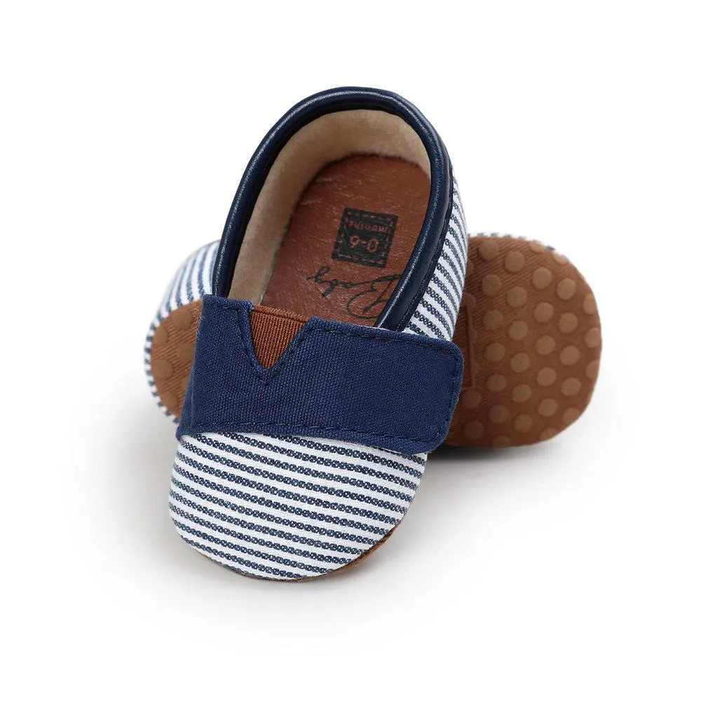 Navy Canvas Slip-Ons 0 to 6 Months