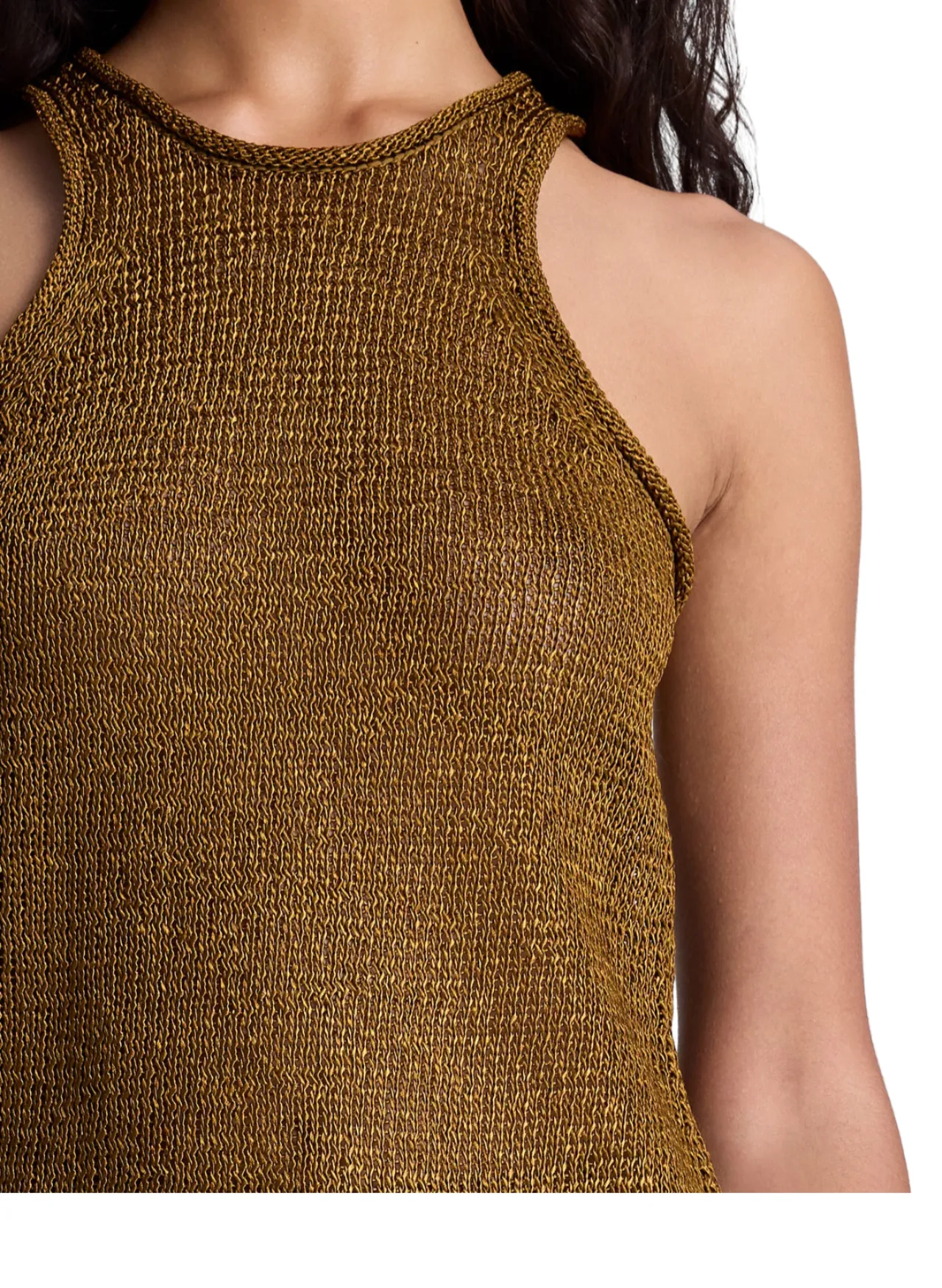 Nelly Open Knit Tank - Oil