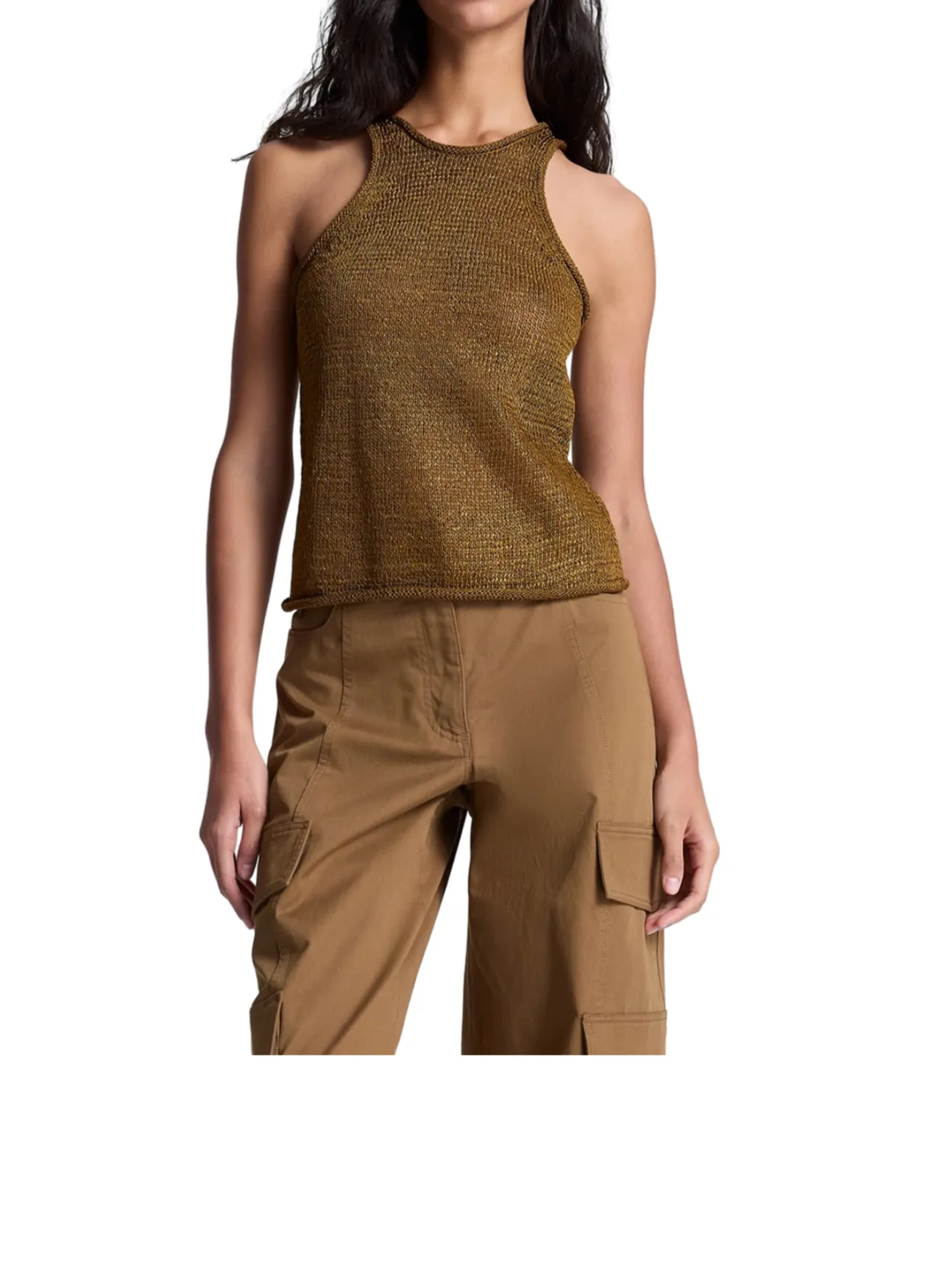 Nelly Open Knit Tank - Oil