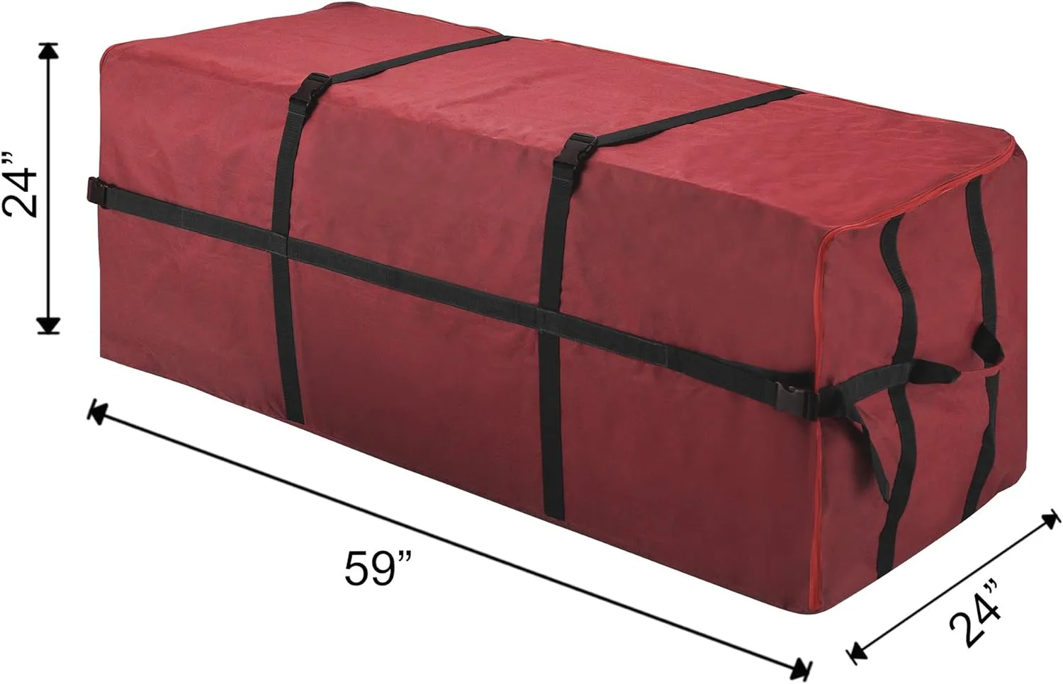New Elf Stor Heavy Duty Canvas Christmas Tree Storage Bag with Straps, fits up to 9 ft Tree, Red
