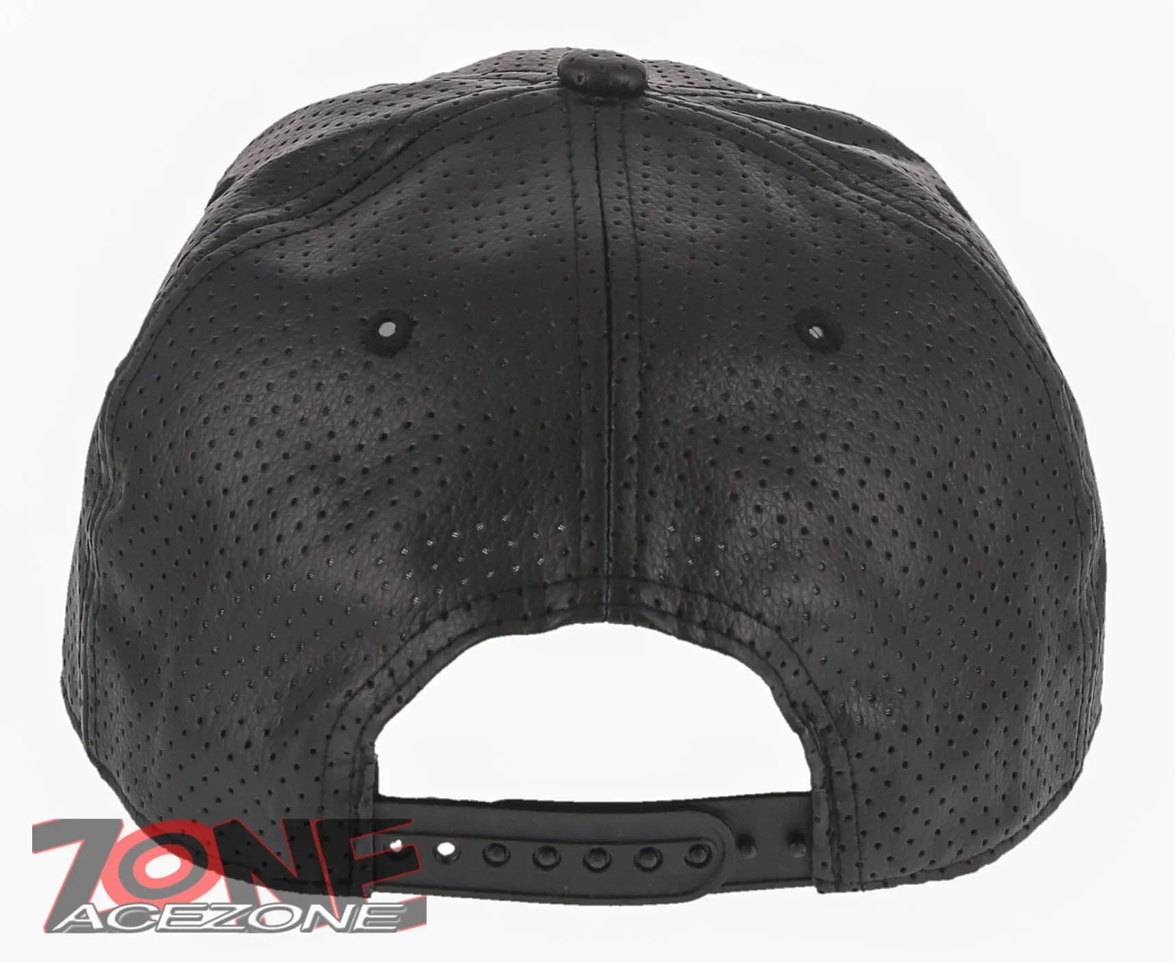 NEW! GOLD KING FAUX LEATHER FLAT BILL SNAPBACK BASEBALL CAP HAT BLACK