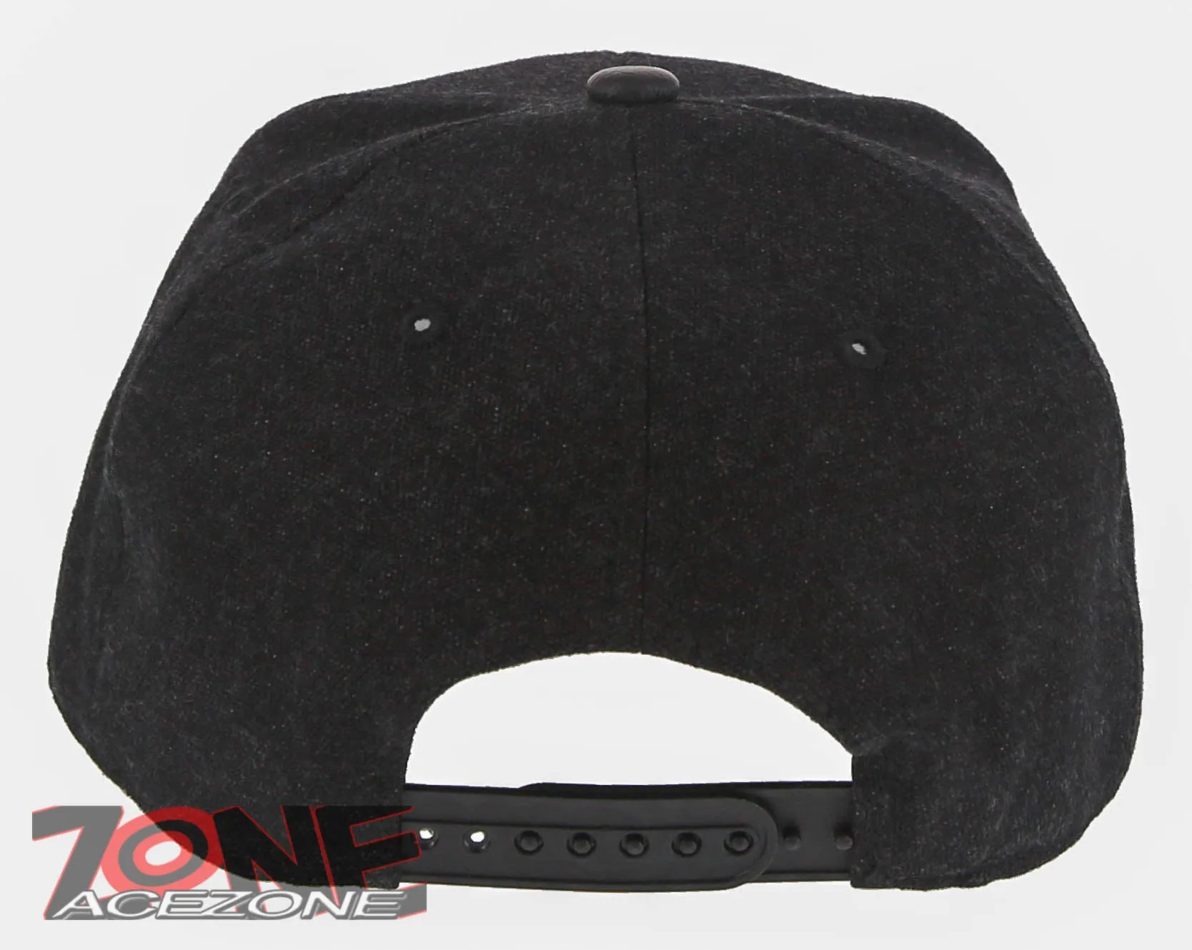 NEW! KING FLAT LEATHER BILL SNAPBACK BASEBALL CAP HAT BLACK