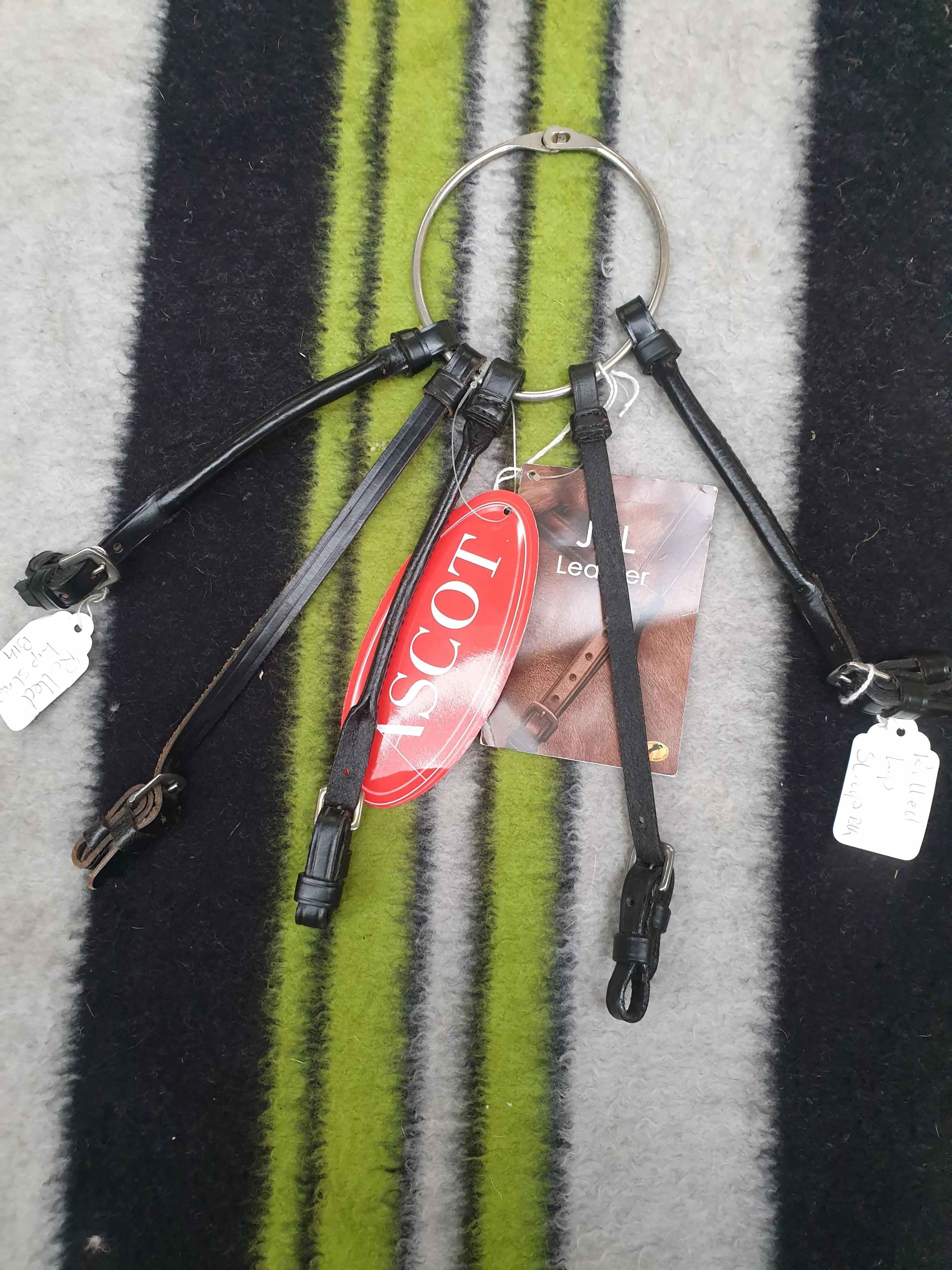 NEW lip straps black rolled and flat leather FREE POSTAGE *