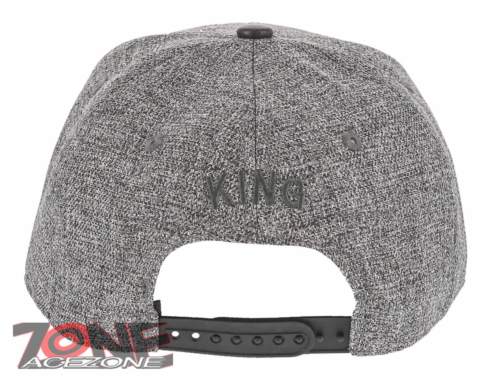 NEW! PVC KING FLAT LEATHER BILL SNAPBACK BASEBALL CAP HAT GRAY