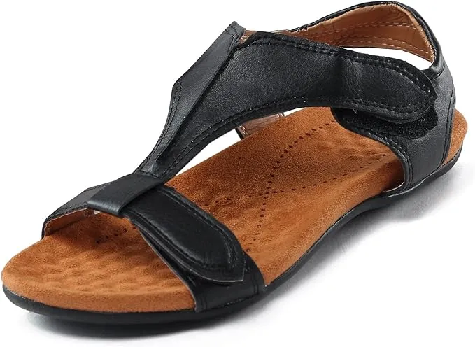 NEW Women's Ortho Comfortable Black Sandals, non slip design, perfect for all summer activities - Sz 8